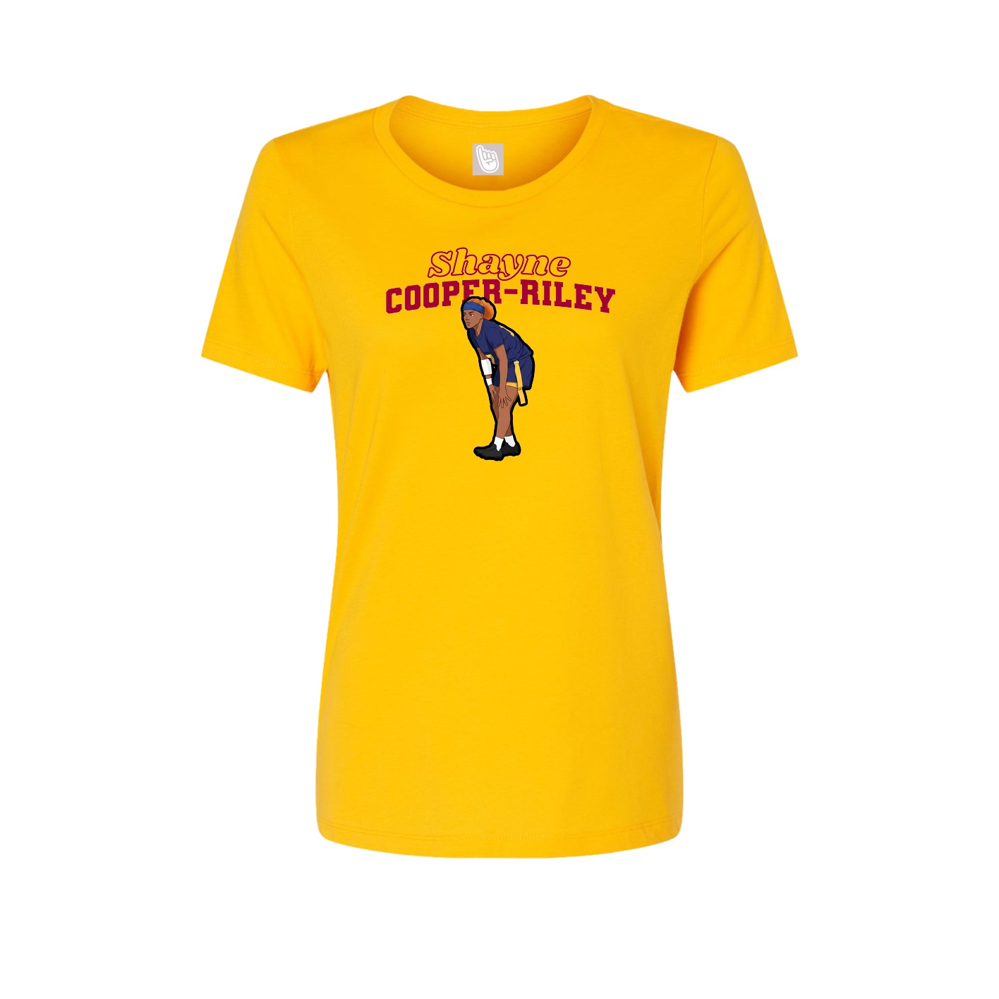 Fitted Women's Tee — Name Arch in Gold