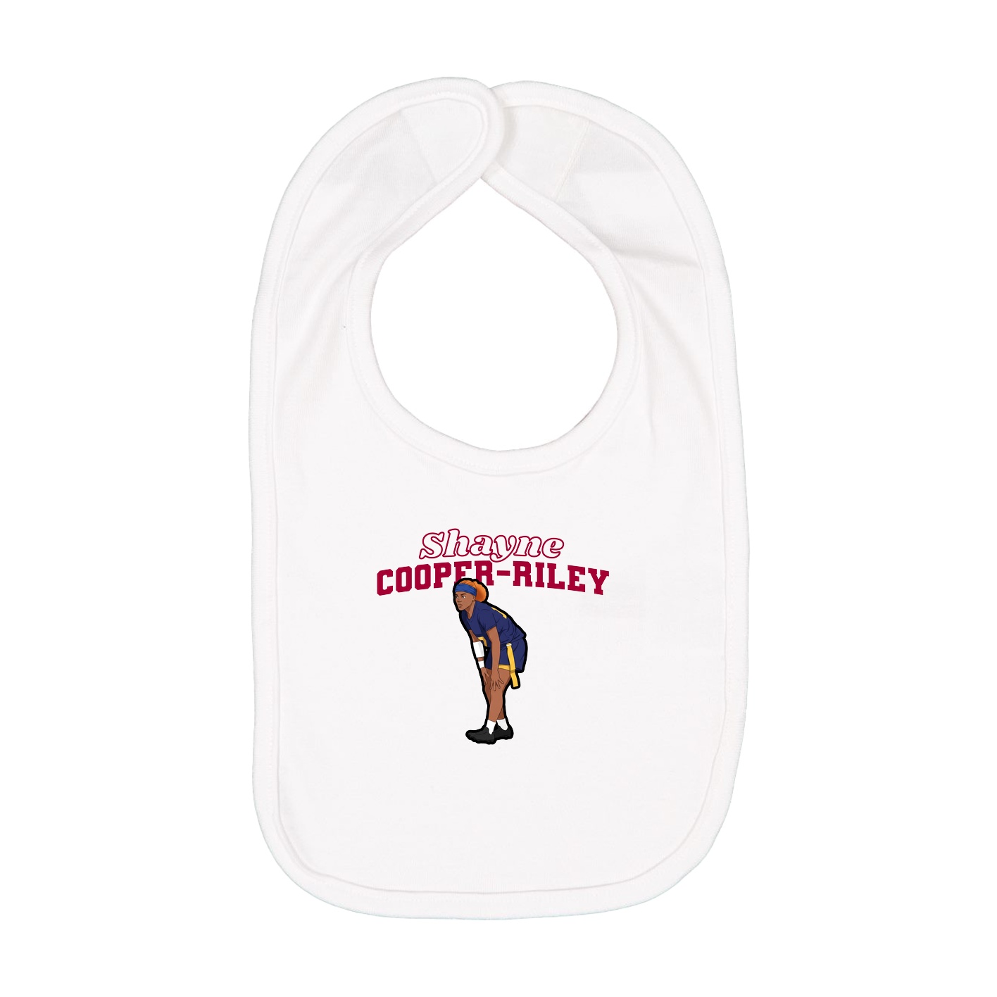Infant Bib — Name Arch in White