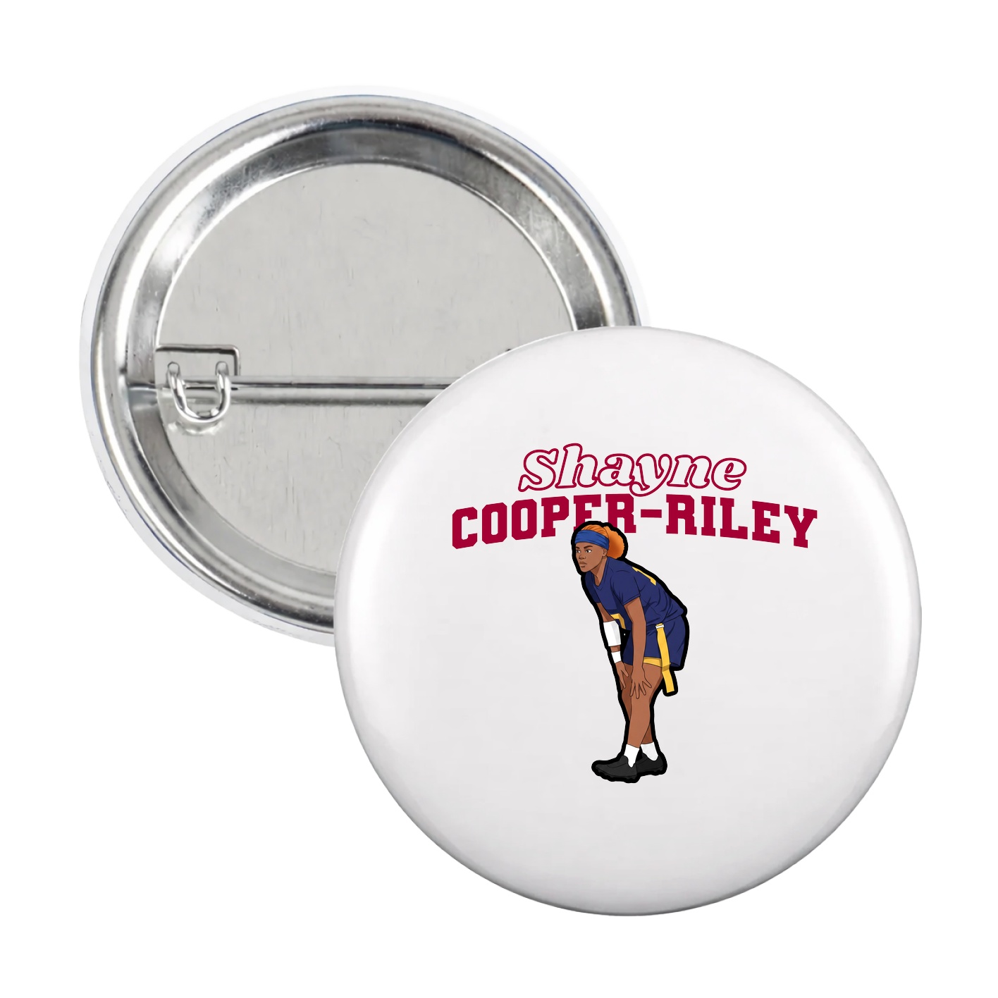 Game Day Button — Name Arch in White
