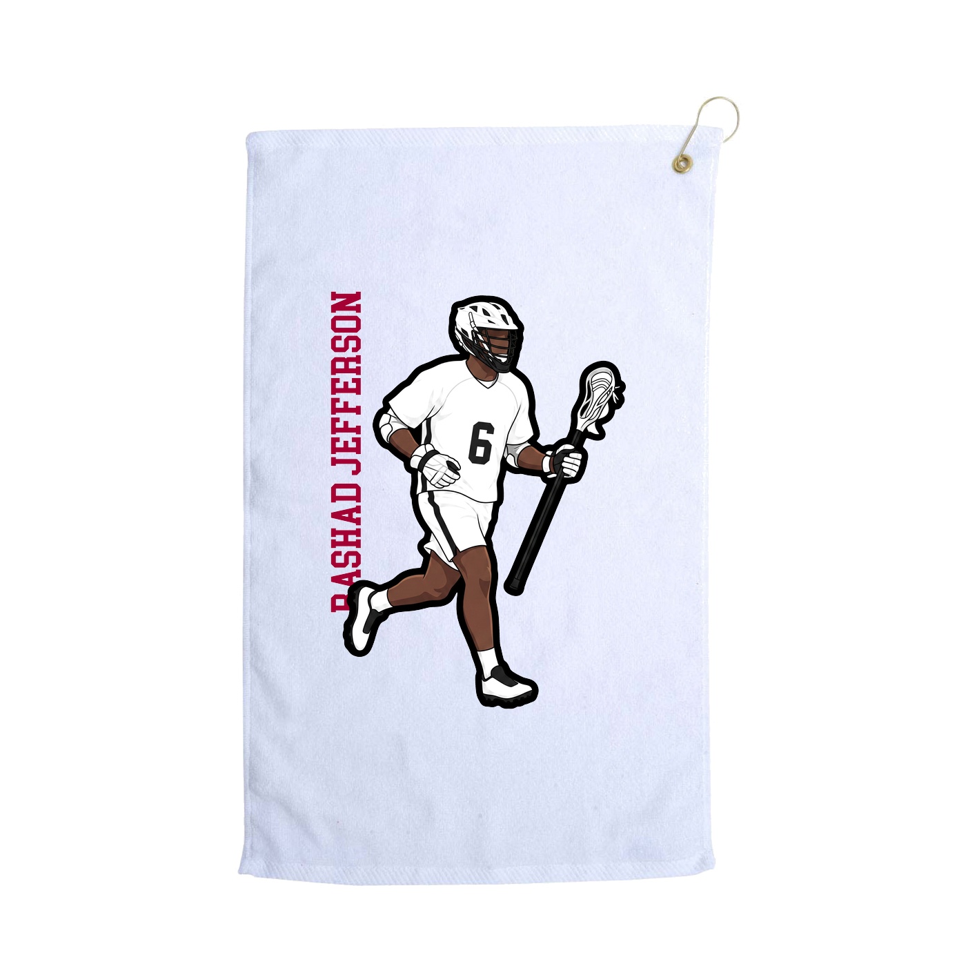 Golf Towel — Name Vertical in White