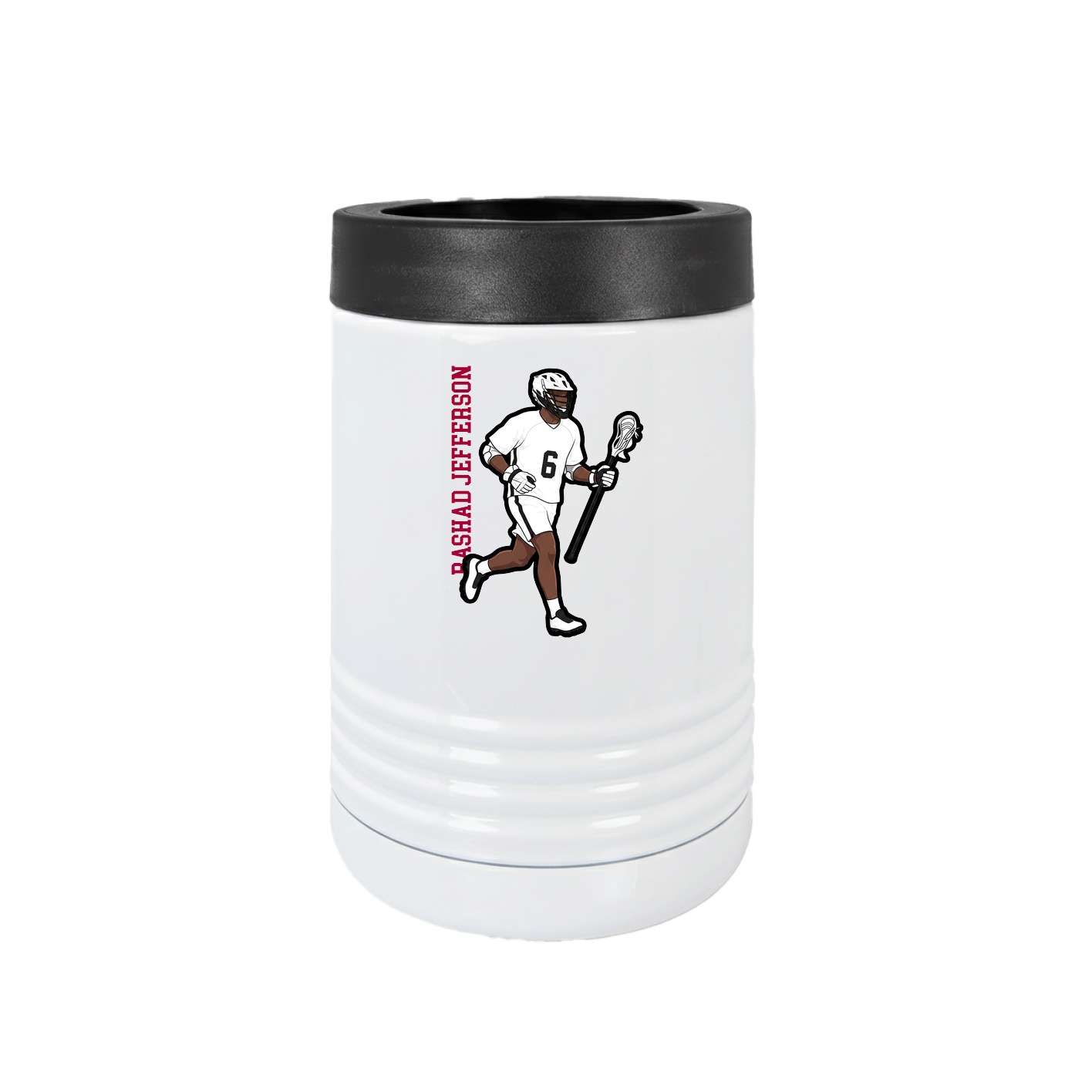 Beverage Holder — Name Vertical in White