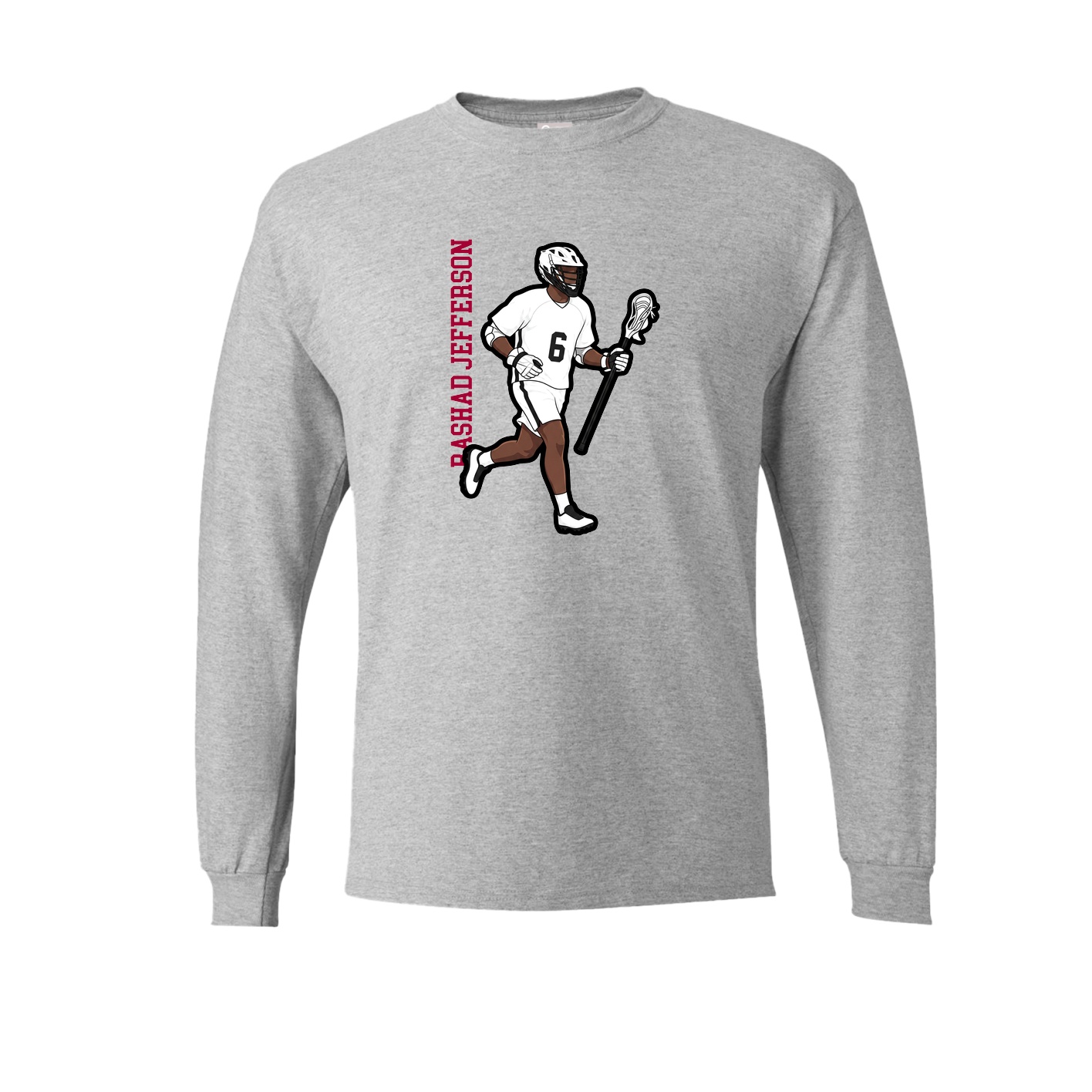 Long Sleeve Tee — Name Vertical in Grey