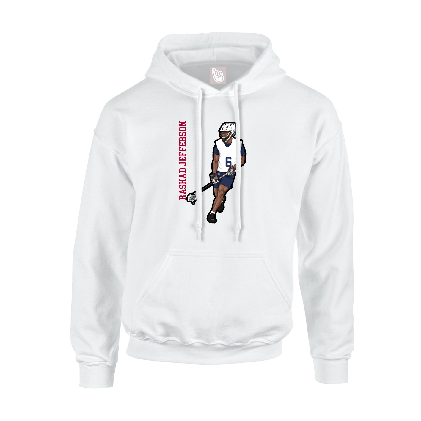 Hoodie — Name Vertical in White