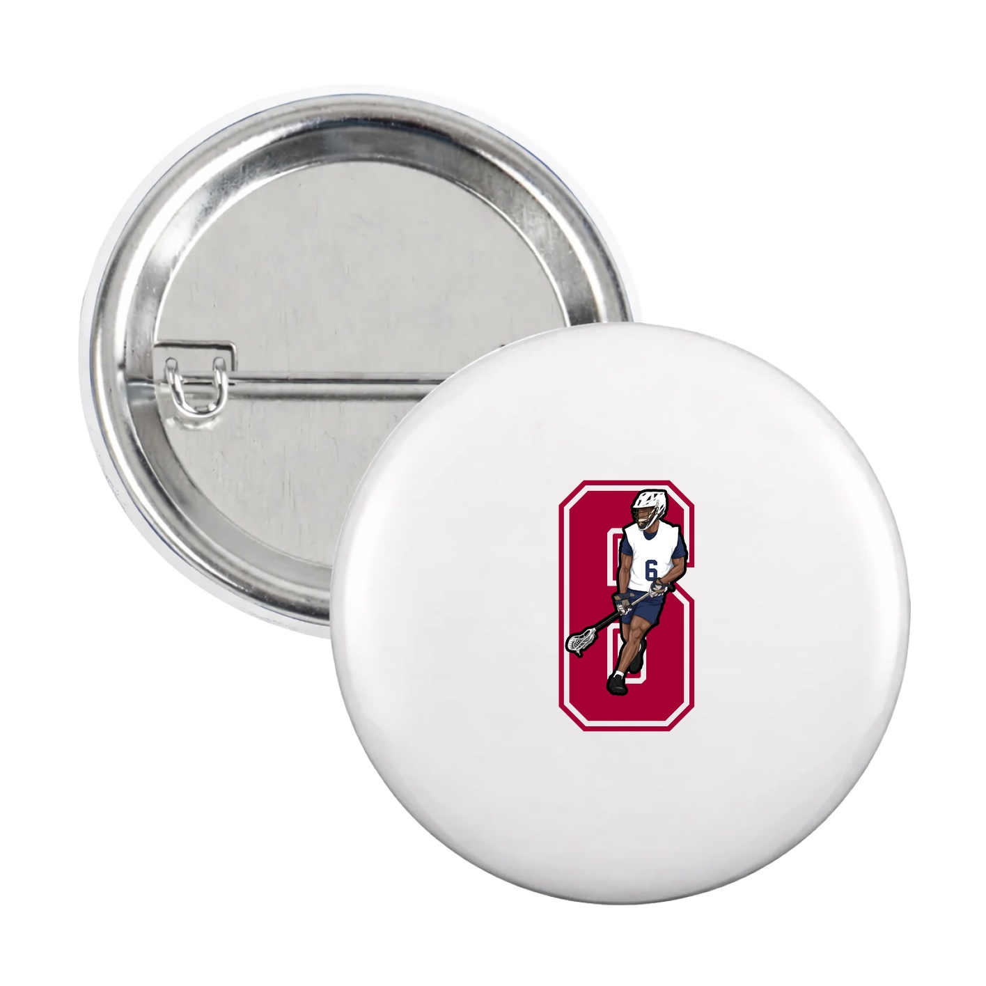 Game Day Button — Number in White