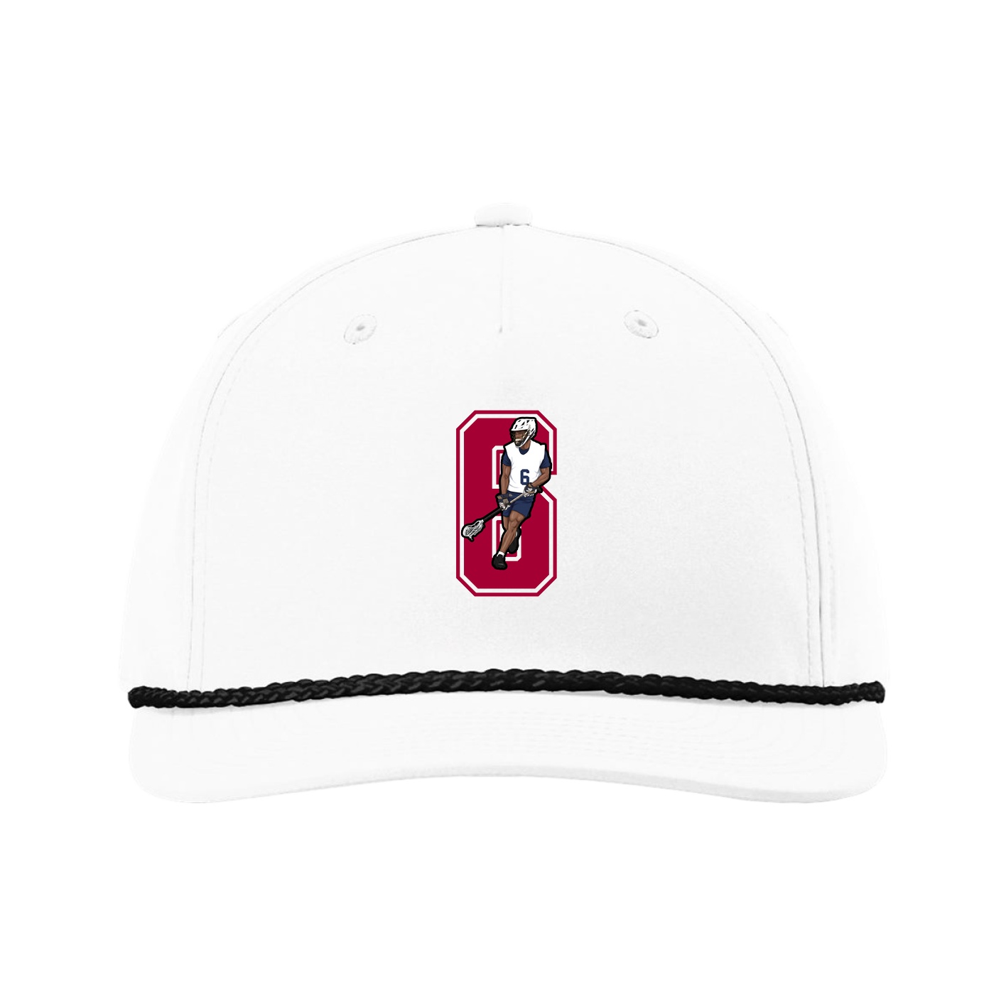 Five-Panel Classic Rope Cap — Number in White