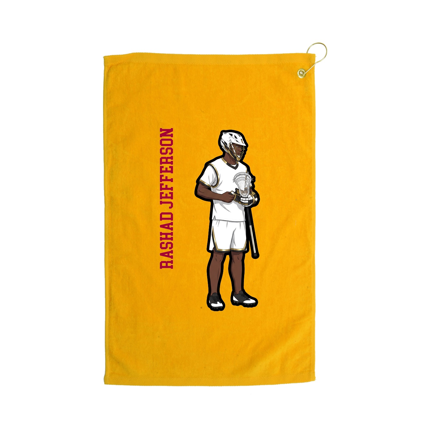 Golf Towel — Name Vertical in Gold