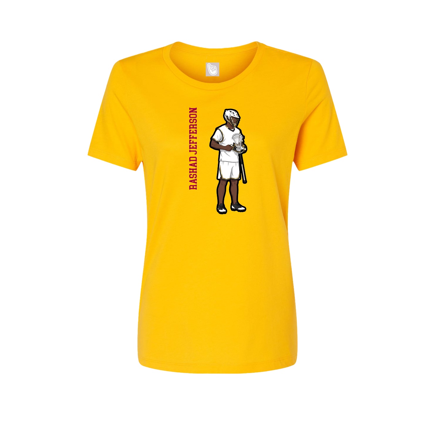 Womens Tee — Name Vertical in Gold