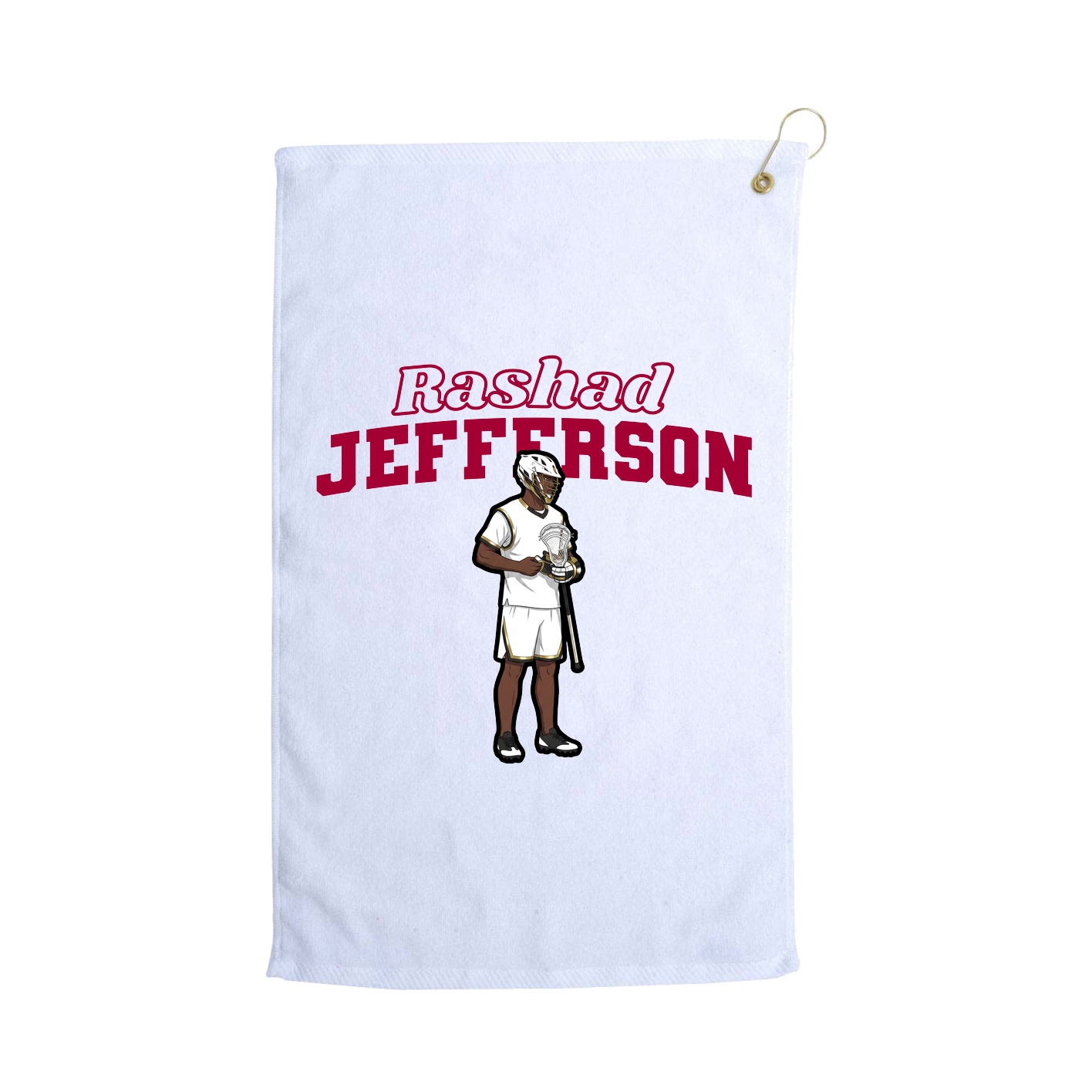 Golf Towel — Name Arch in White