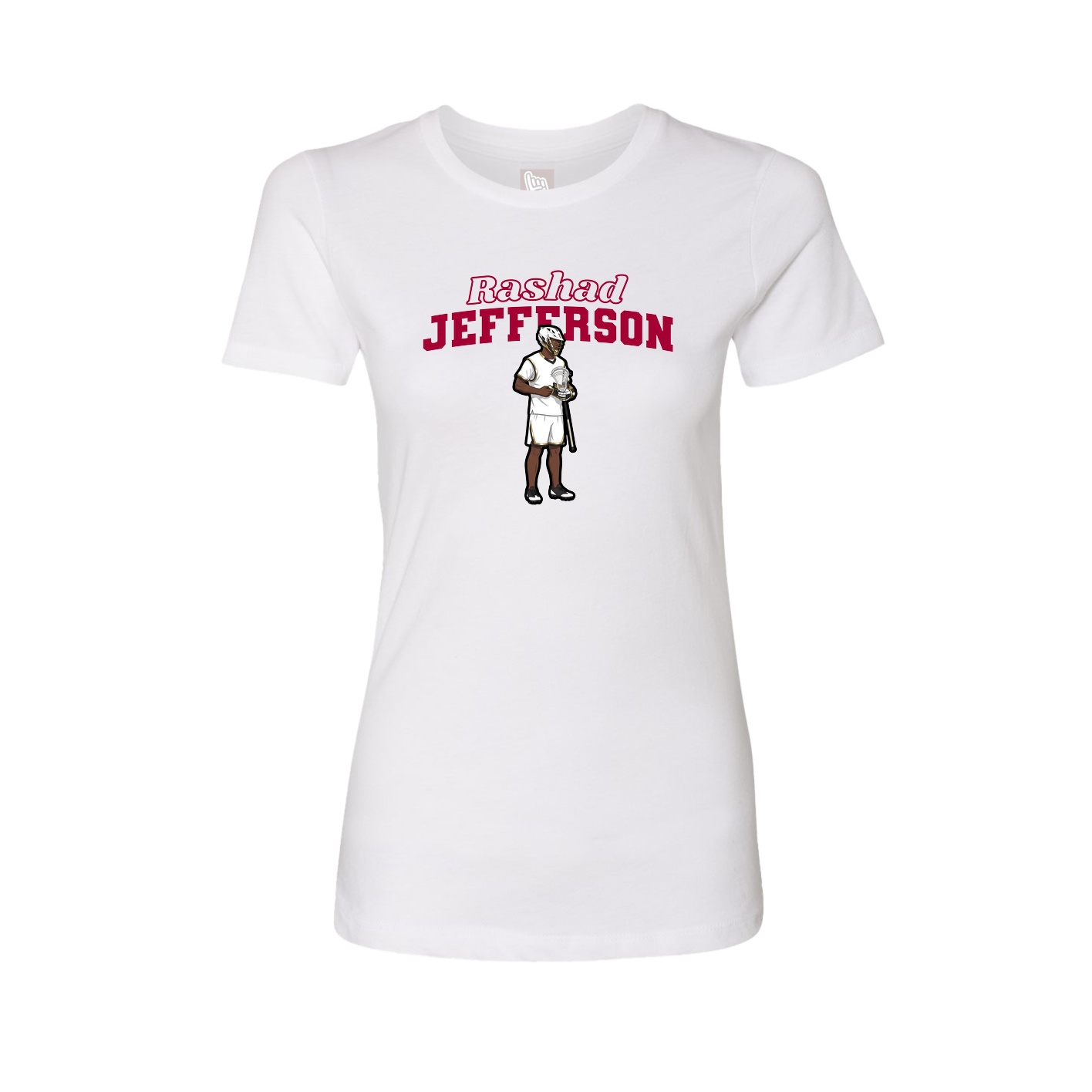 Womens Tee — Name Arch in White