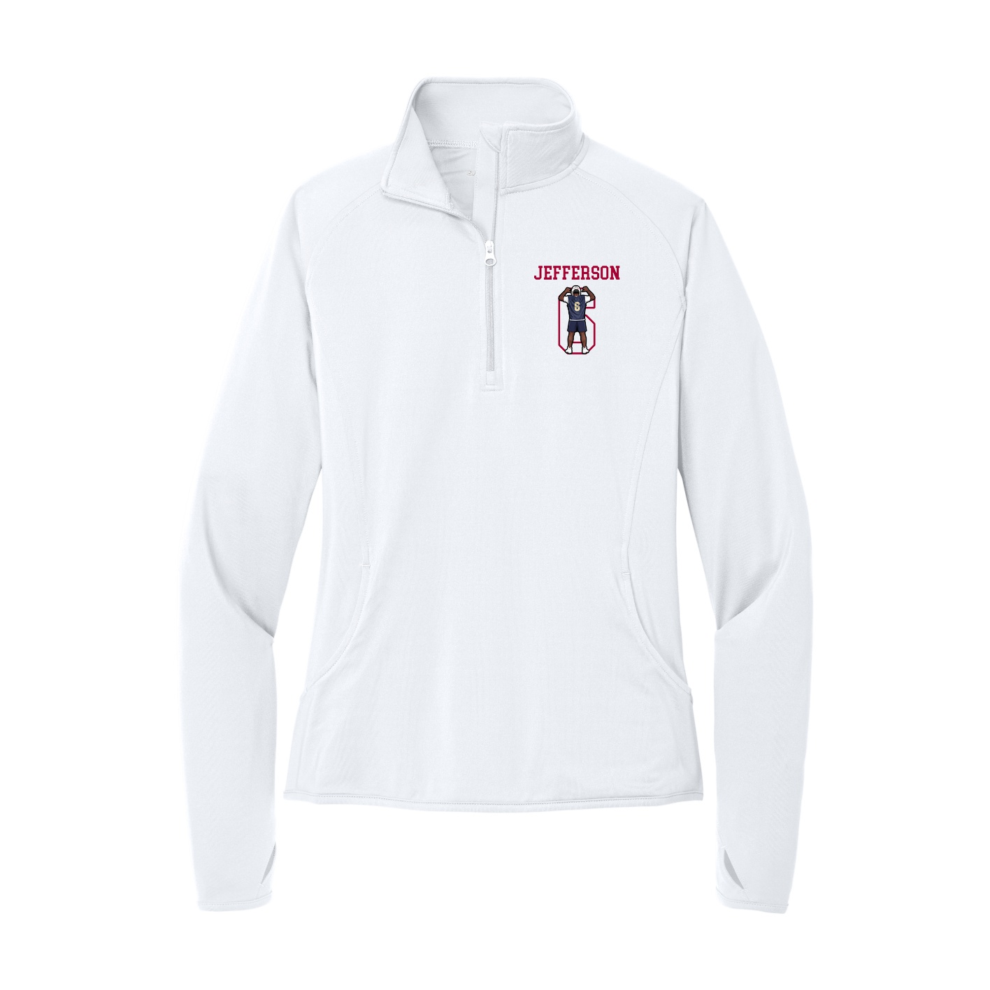Women's Q-Zip Pullover — Shirsey in White