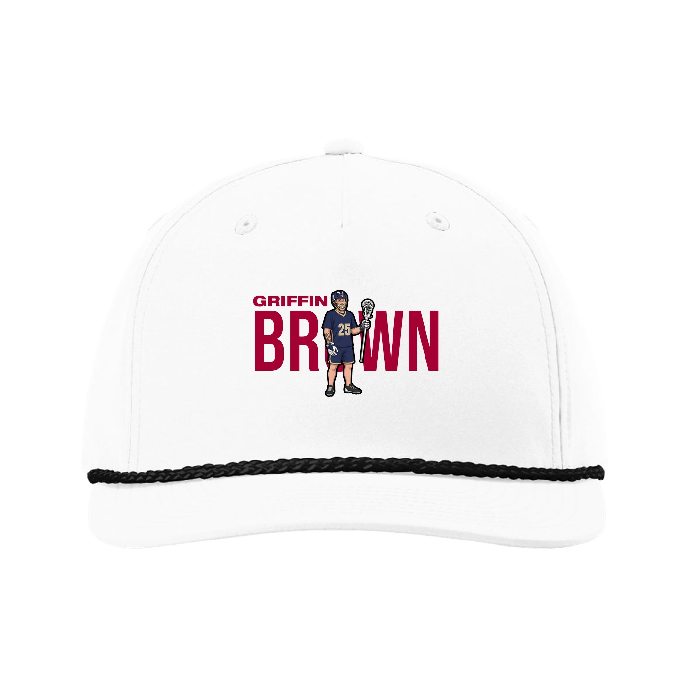 Five-Panel Classic Rope Cap — Player Name in White