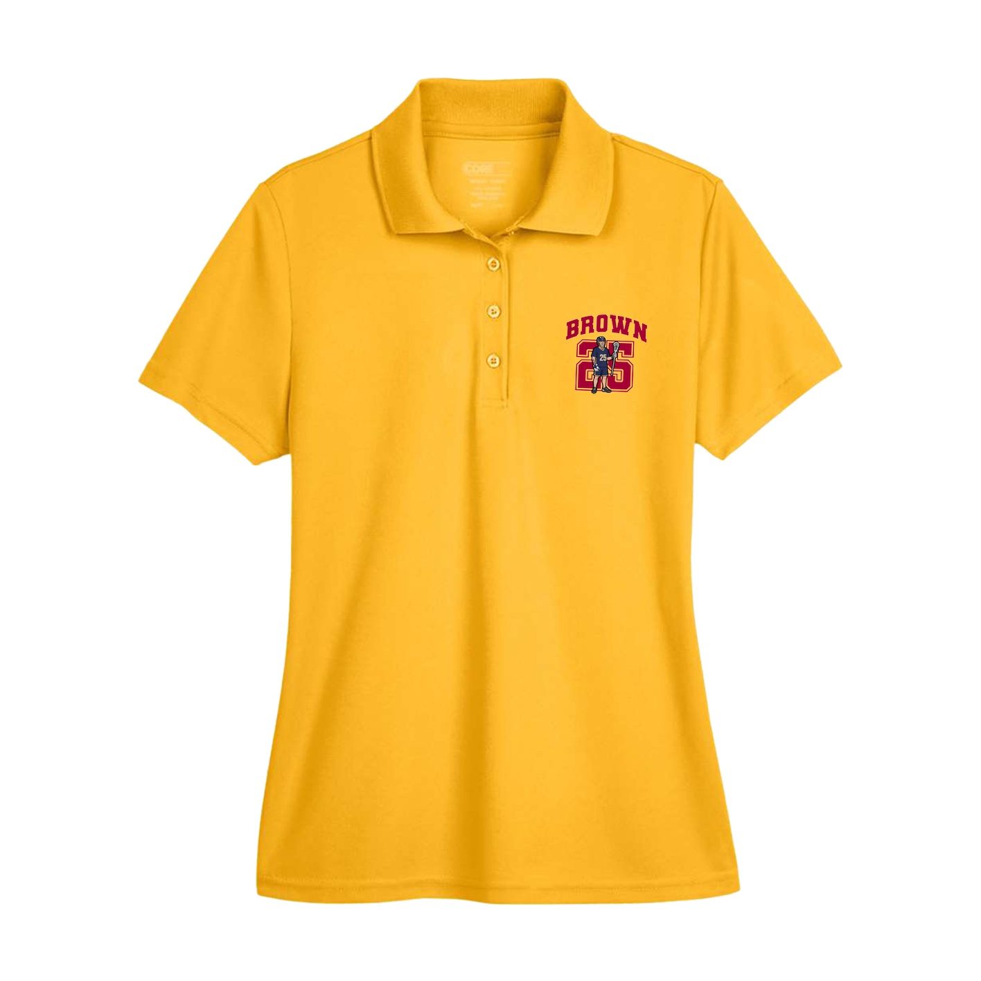 Womens Performance Polo — Number in Gold