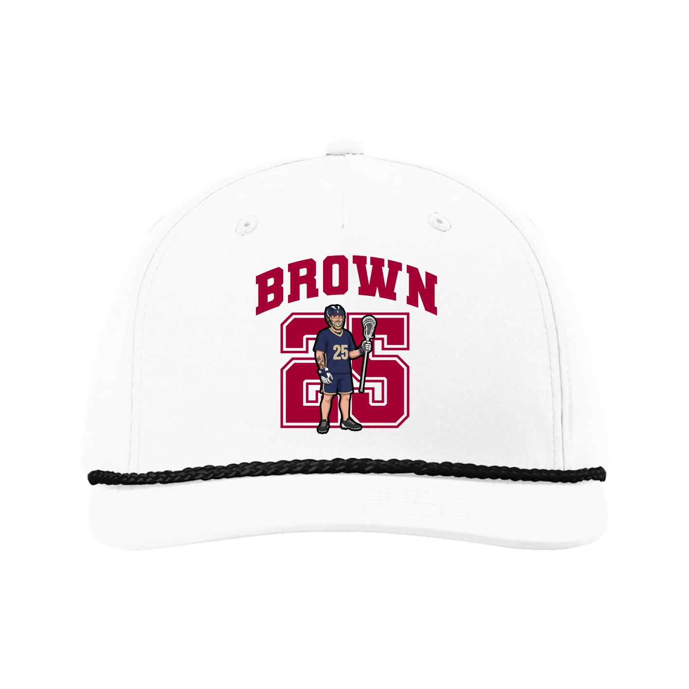 Five-Panel Classic Rope Cap — Number in White