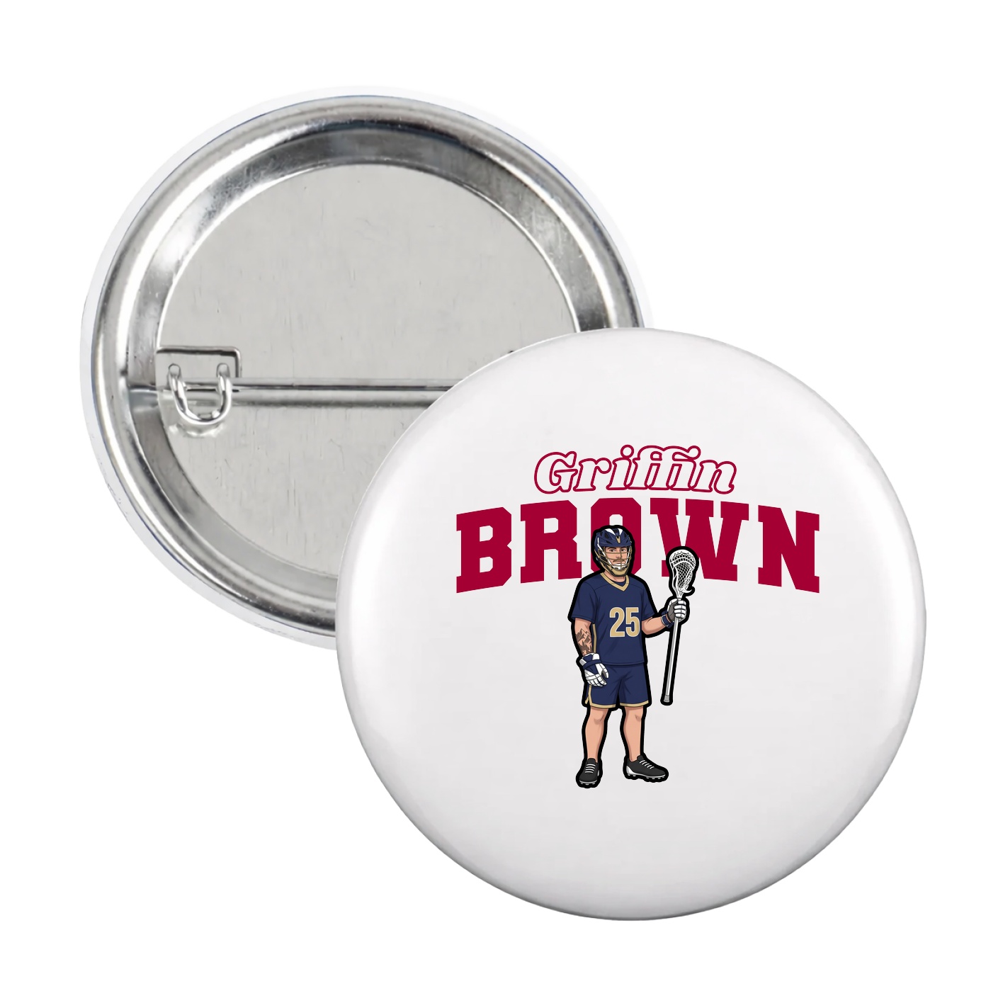 Game Day Button — Name Arch in White