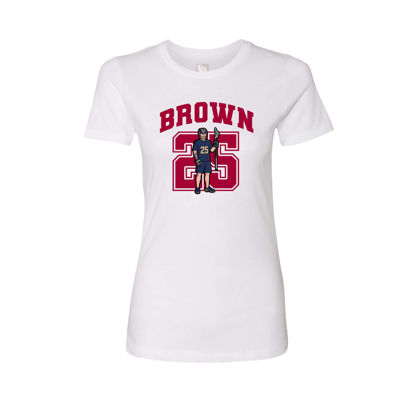 Fitted Women's Tee — Number in White