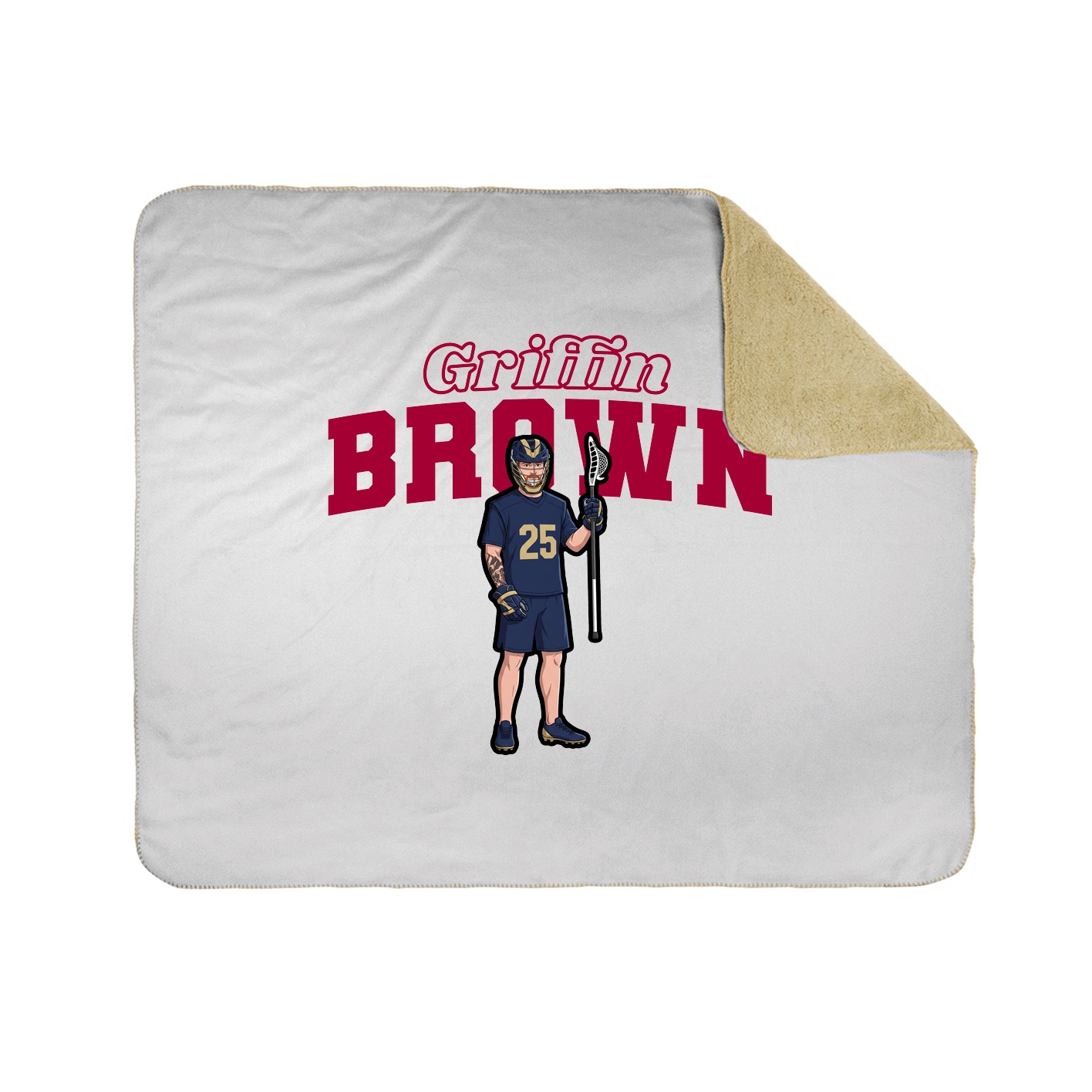 Throw Blanket — Name Arch in White