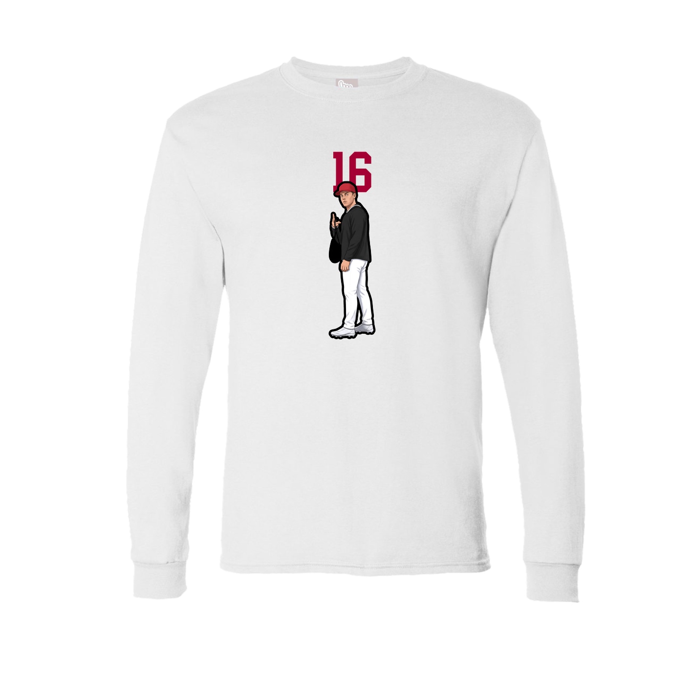 Long Sleeve Tee — Number Top in White