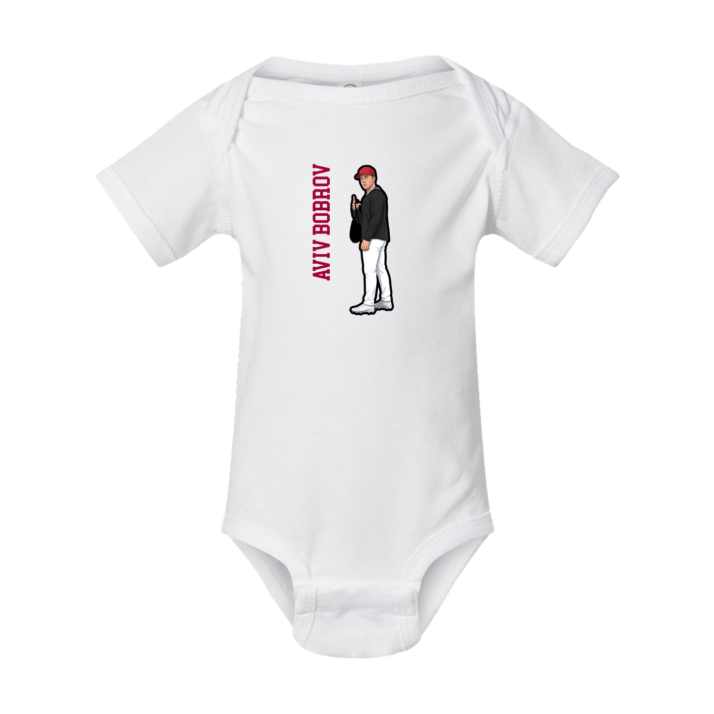 Baby Onesie — Name Vertical in White