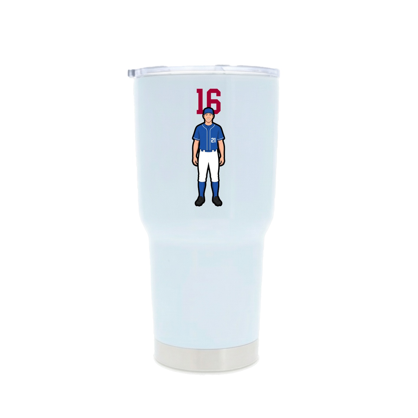 30oz Stainless Steel Tumbler — Number Top in White