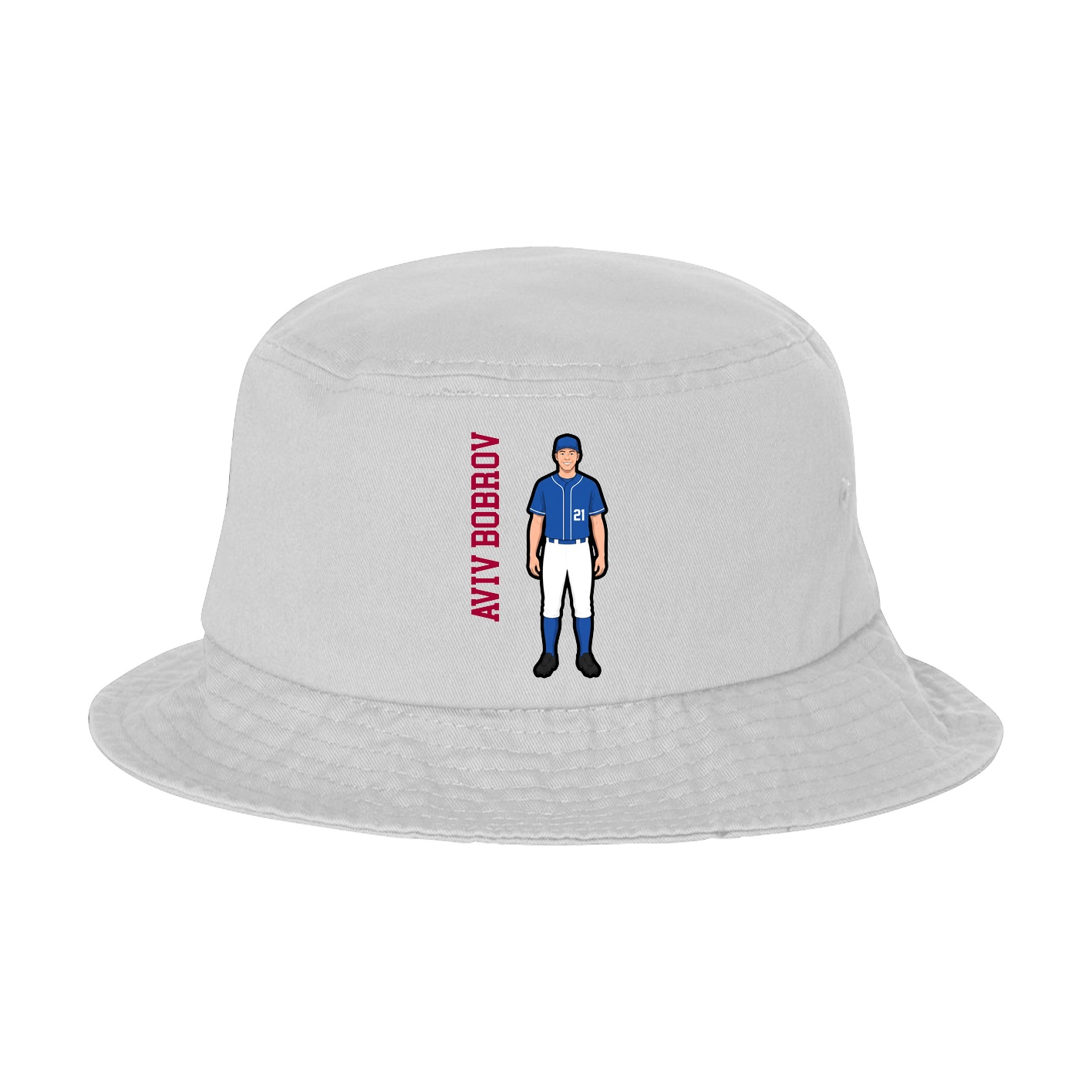 Bucket Cap — Name Vertical in White