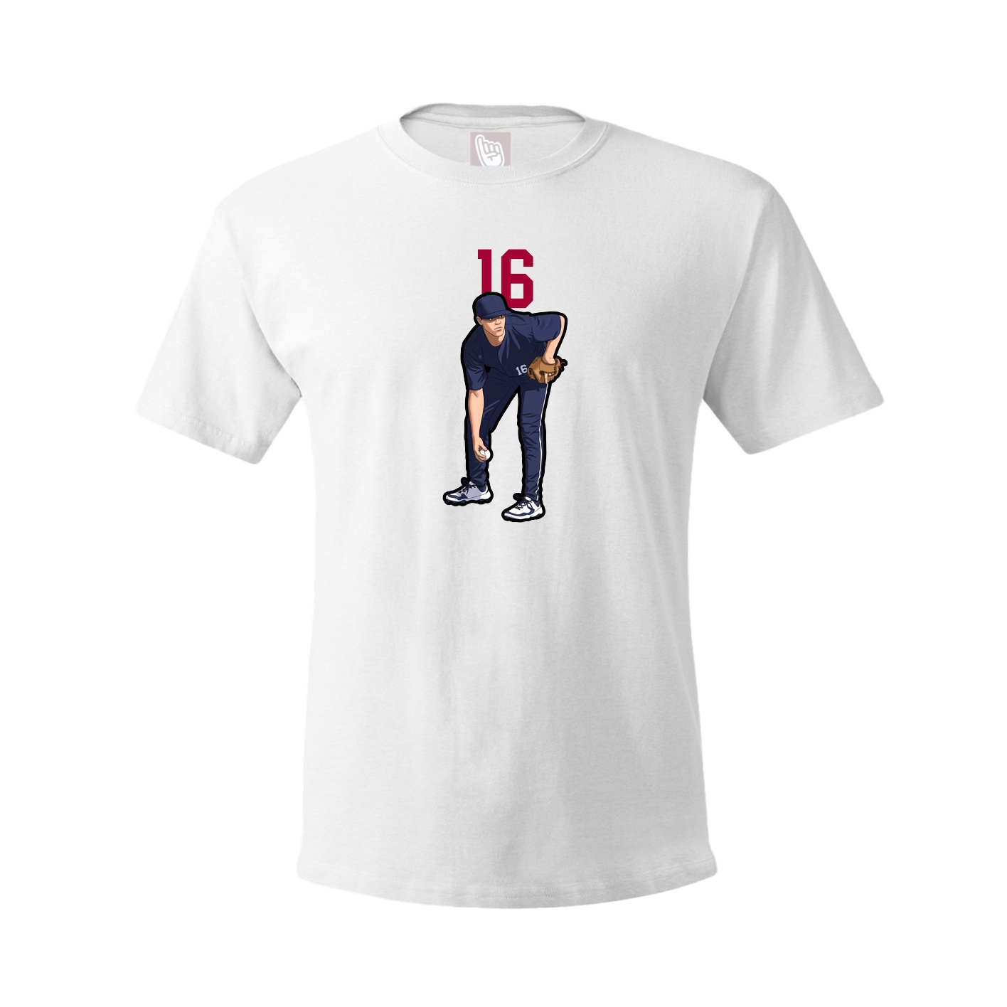 Youth Tee — Number Top in White