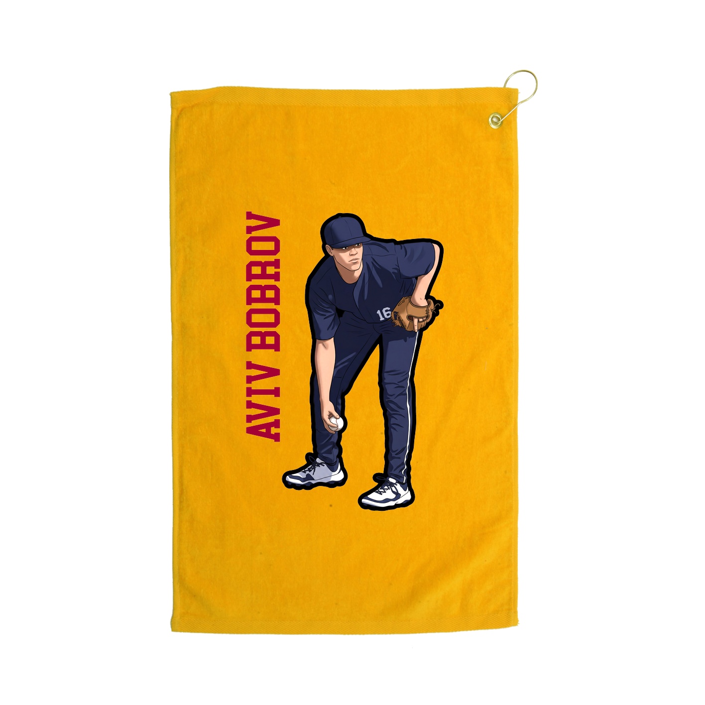 Golf Towel — Name Vertical in Gold