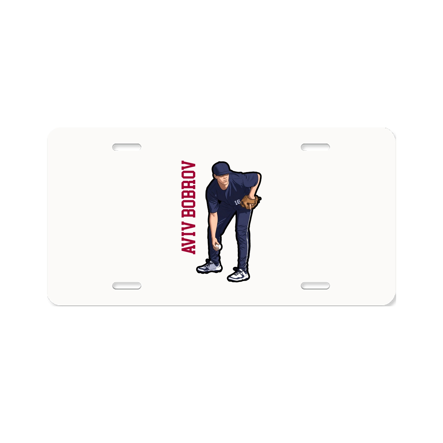 License Plate — Name Vertical in Classic