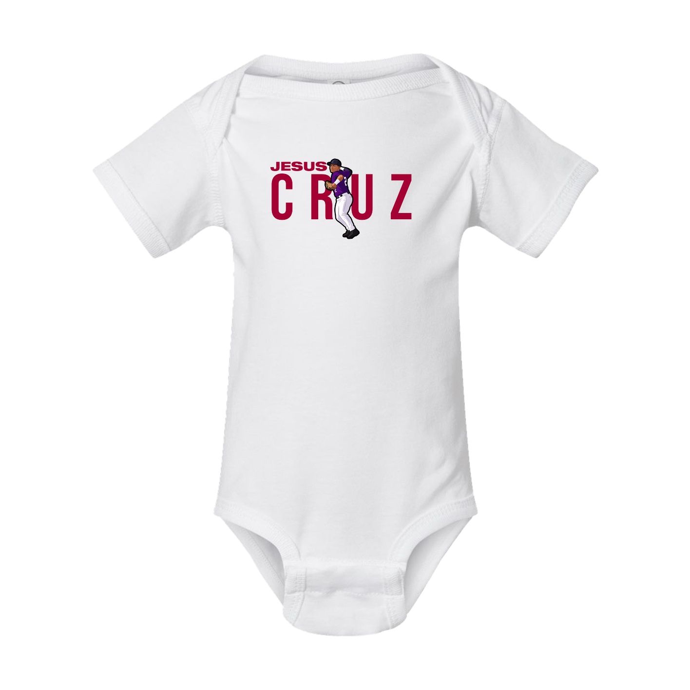 Baby Onesie — Player Name in White