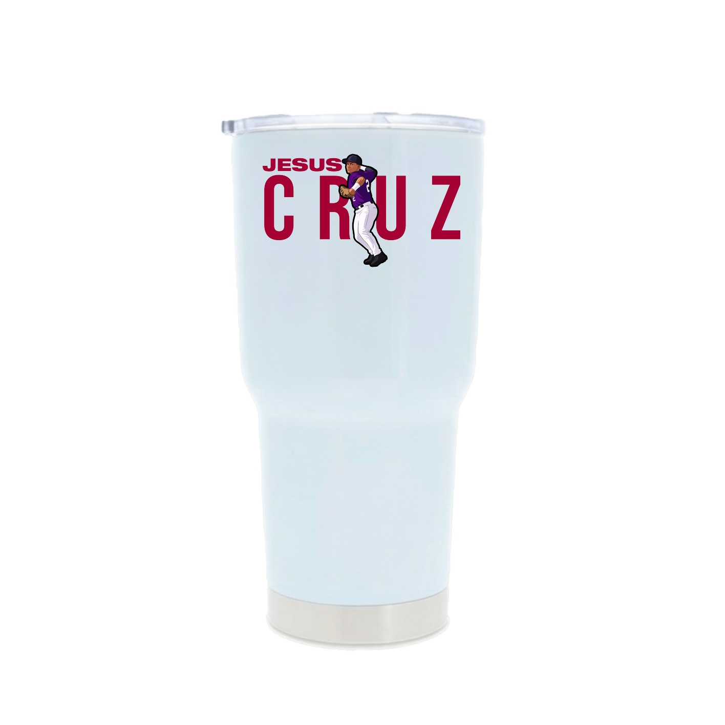 30oz Stainless Steel Tumbler — Player Name in White