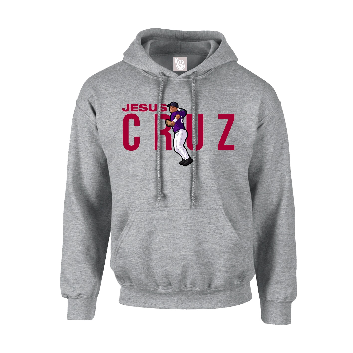 Youth Hoodie — Player Name in Grey