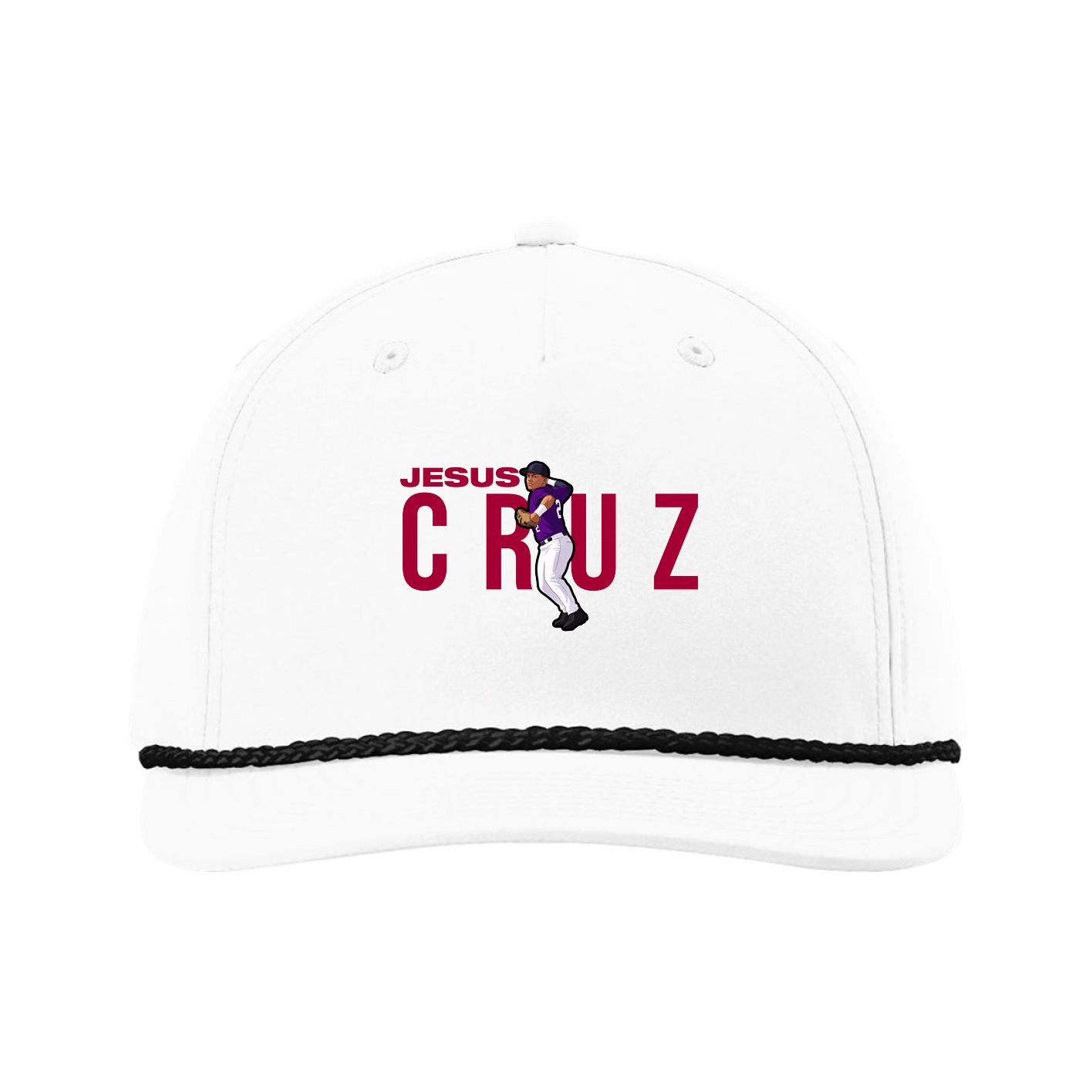 Five-Panel Classic Rope Cap — Player Name in White