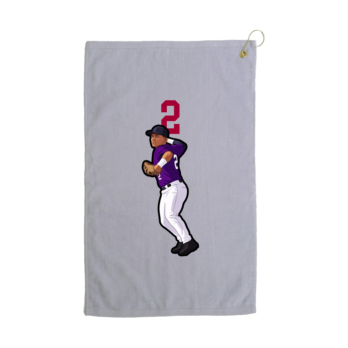 Golf Towel — Number Top in Grey