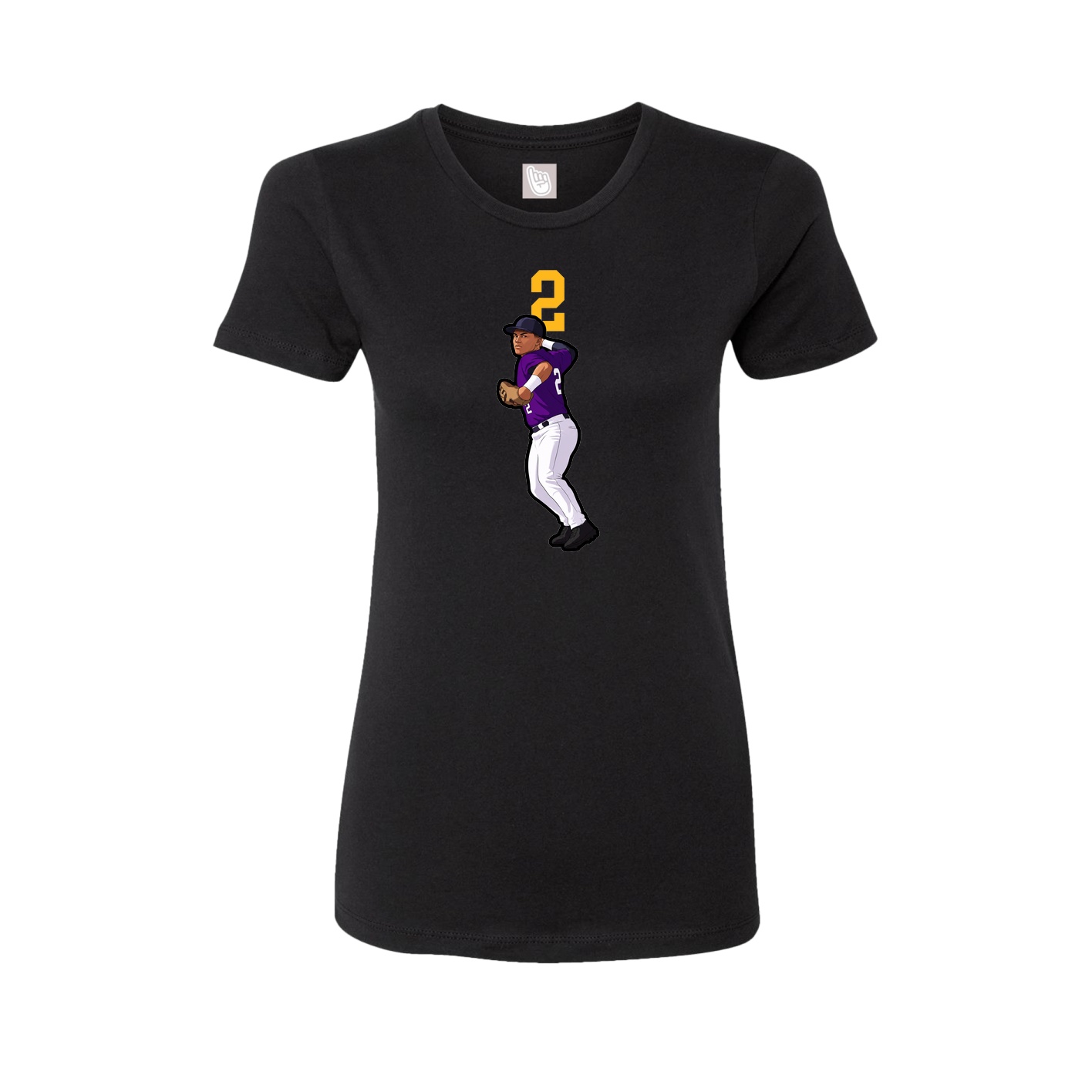 Fitted Women's Tee — Number Top in Black