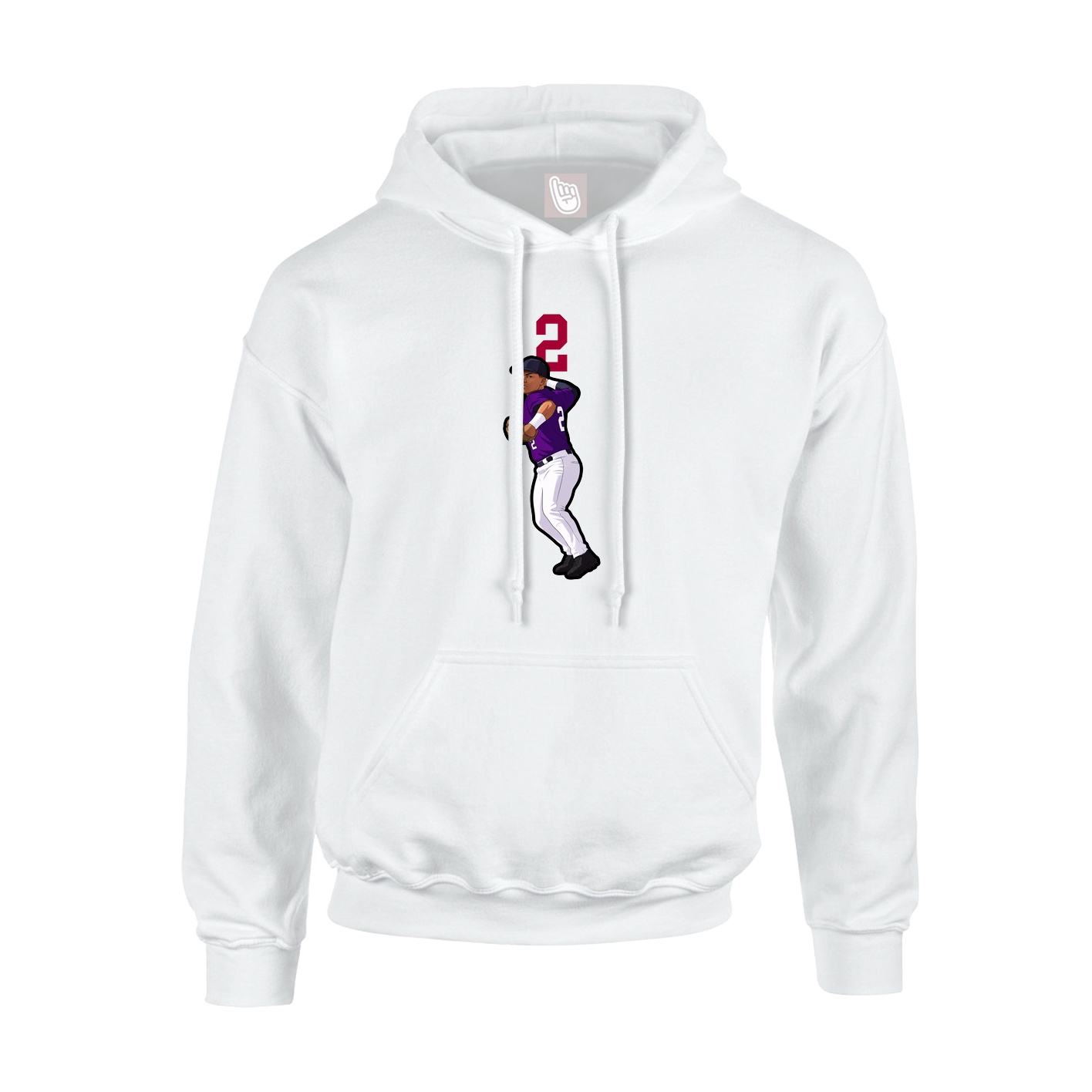 Youth Hoodie — Number Top in White