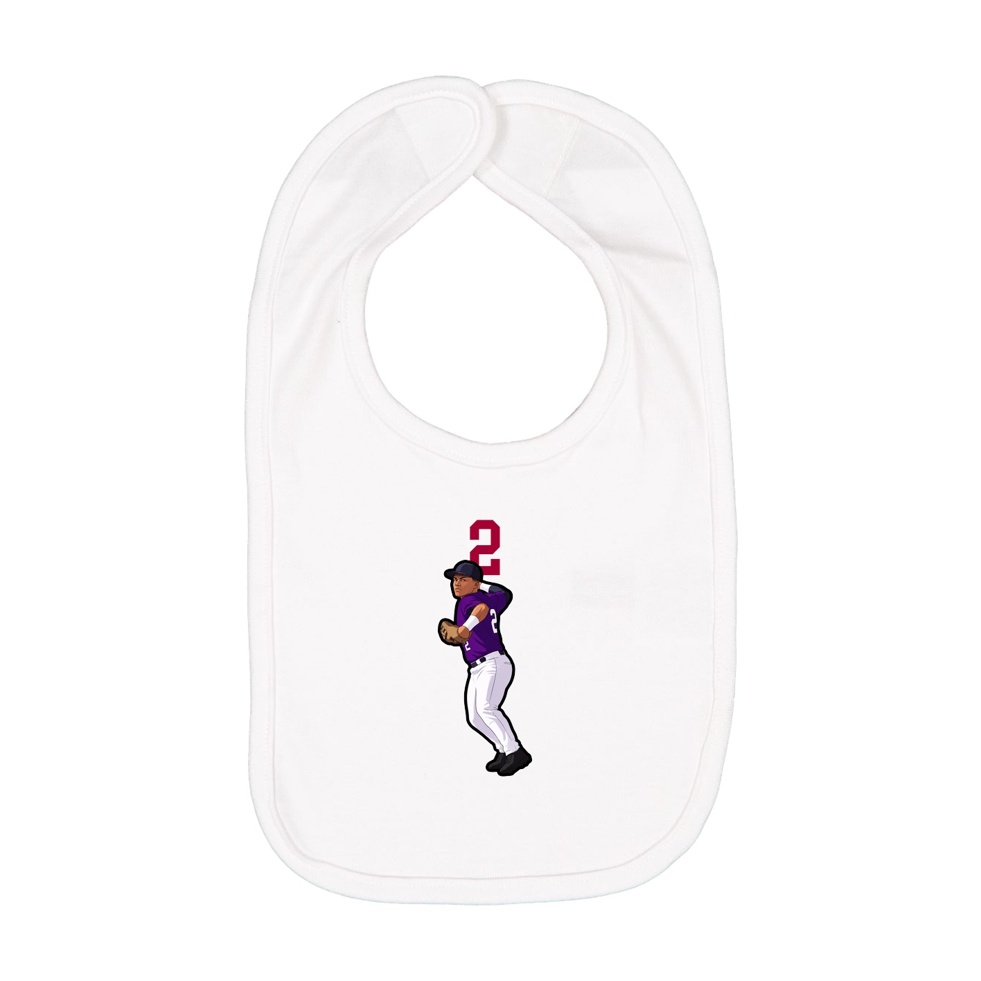 Infant Bib — Number Top in White