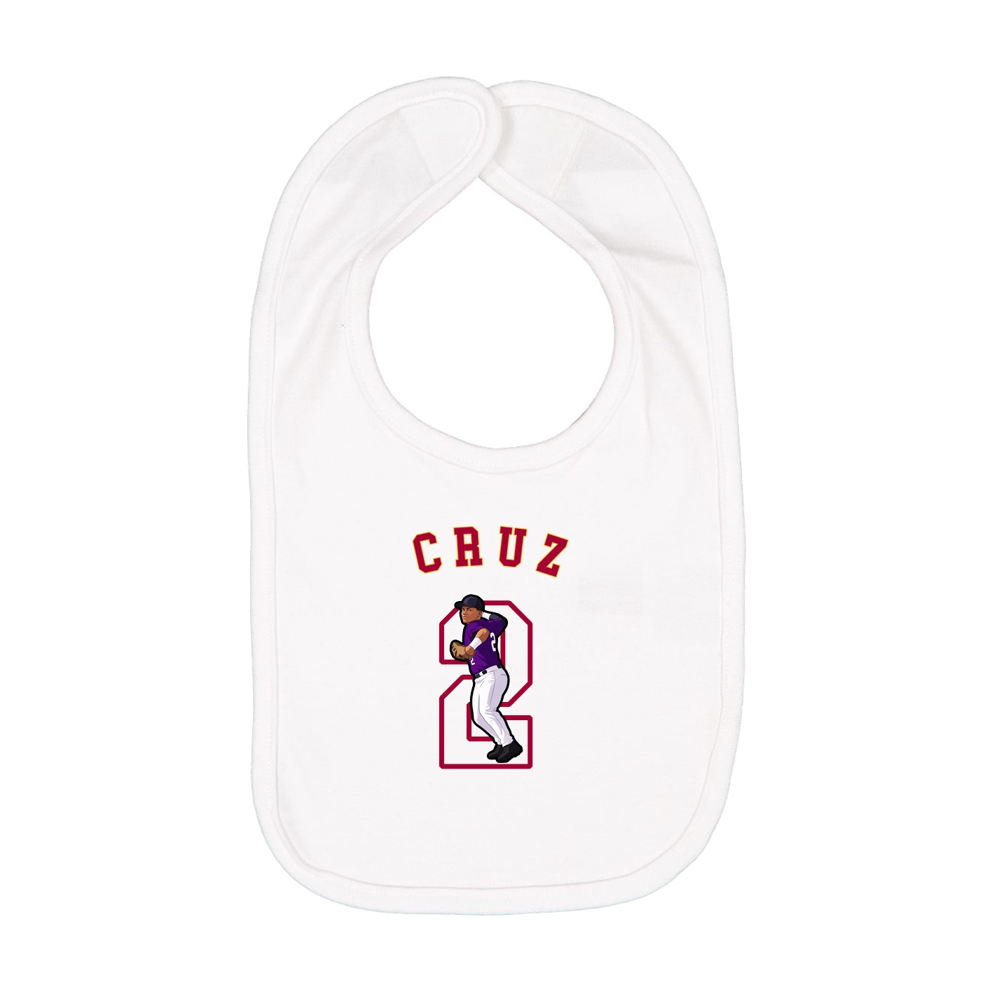 Infant Bib — Shirsey Arch in White