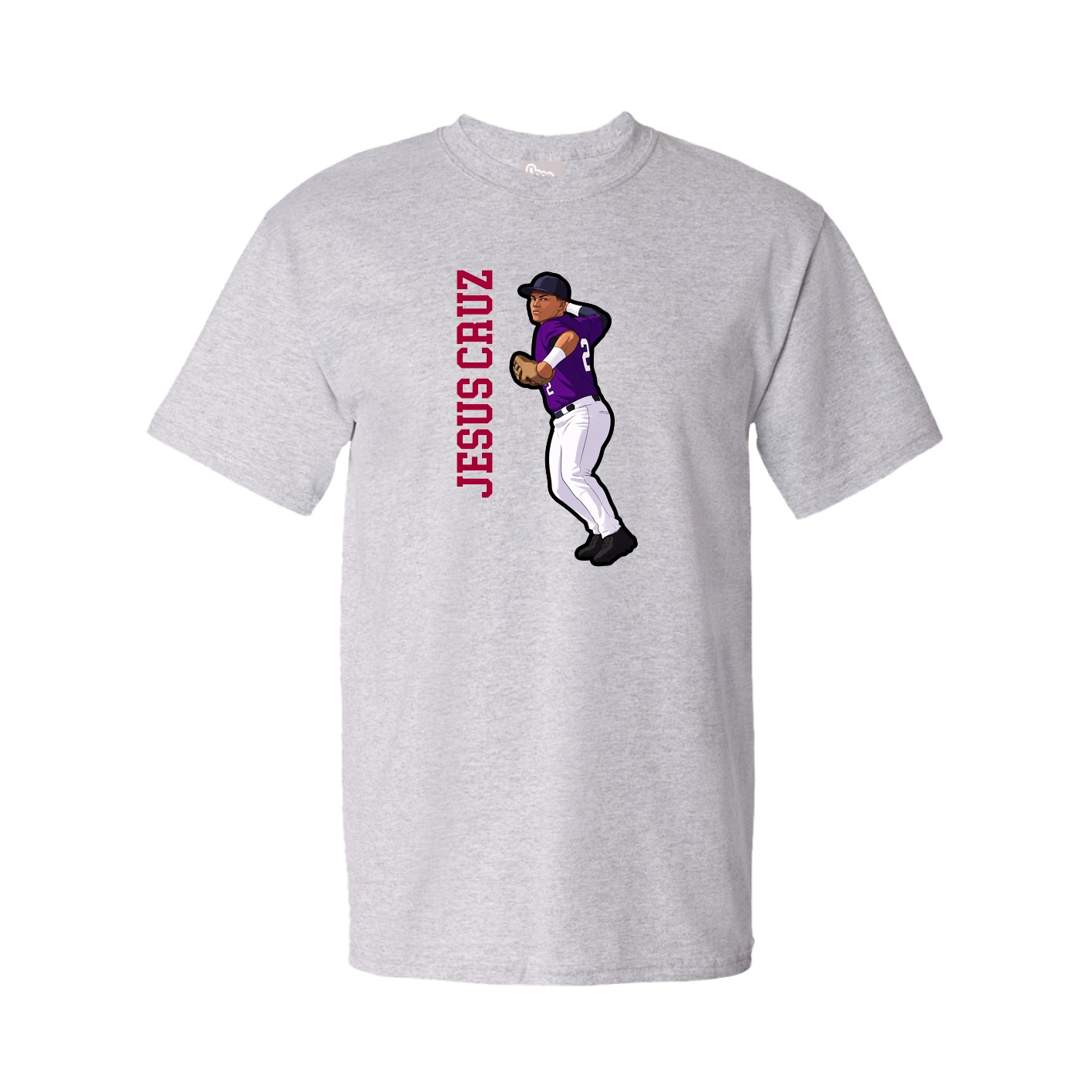 Tee — Name Vertical in Grey