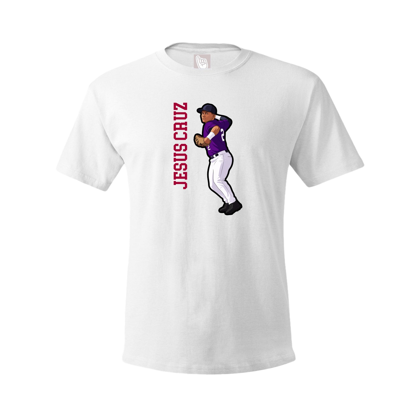 Youth Tee — Name Vertical in White