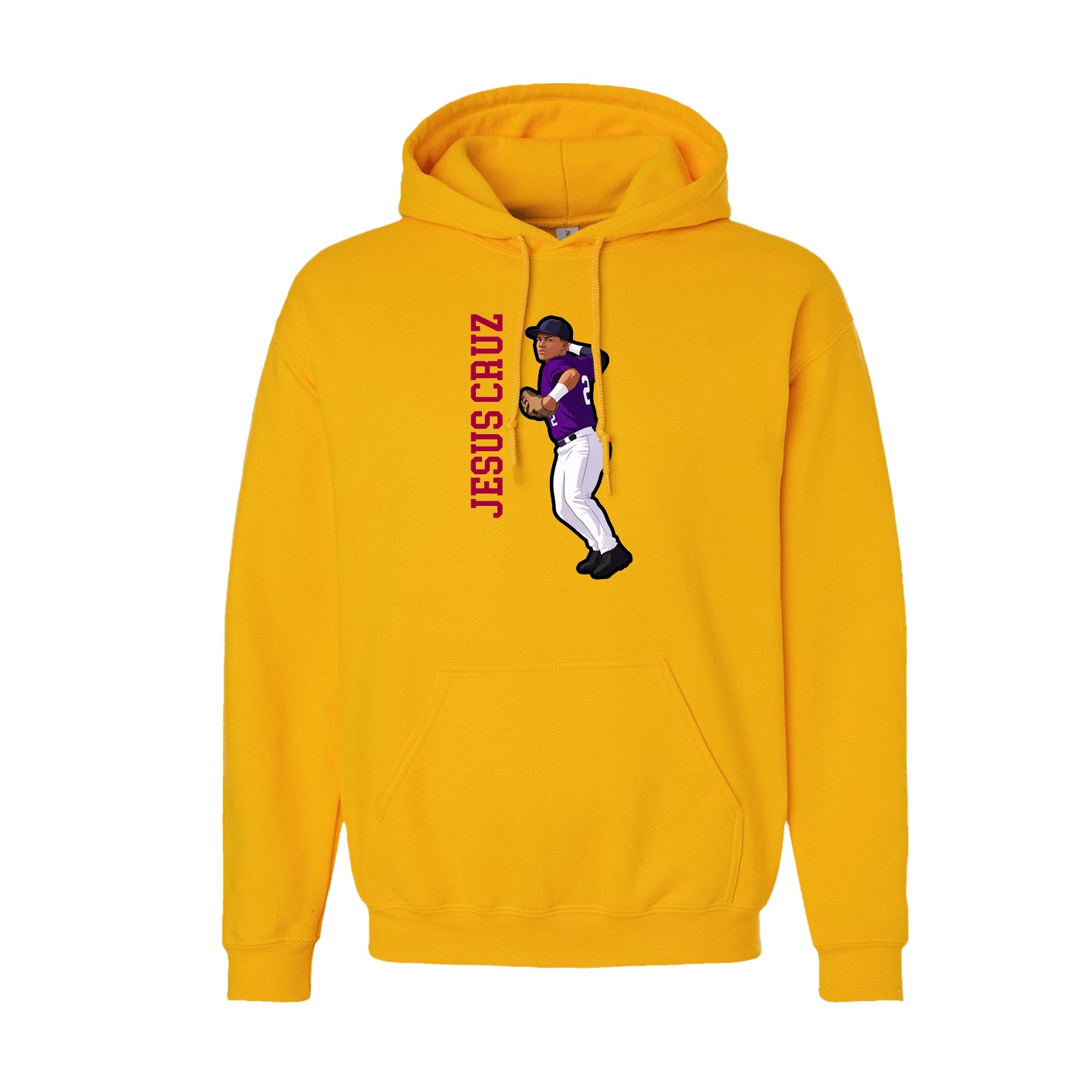 Youth Hoodie — Name Vertical in Gold