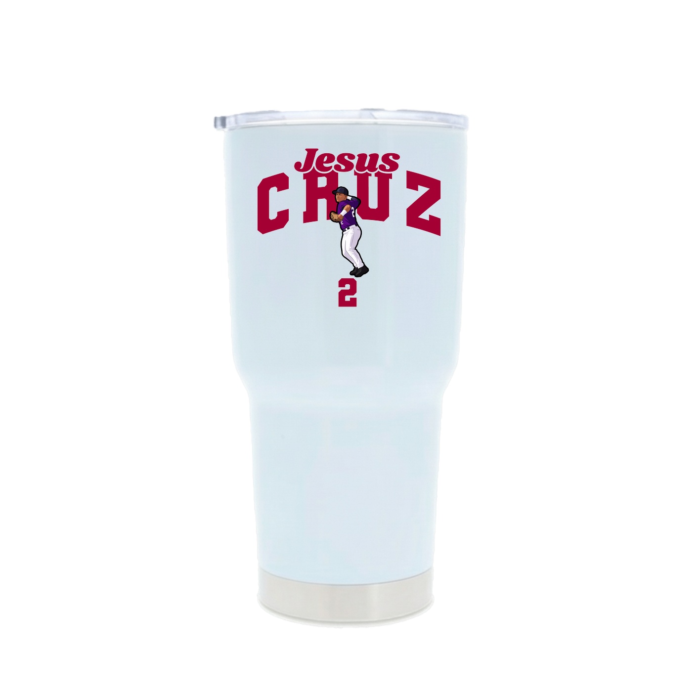 30oz Stainless Steel Tumbler — Signature Arch in White