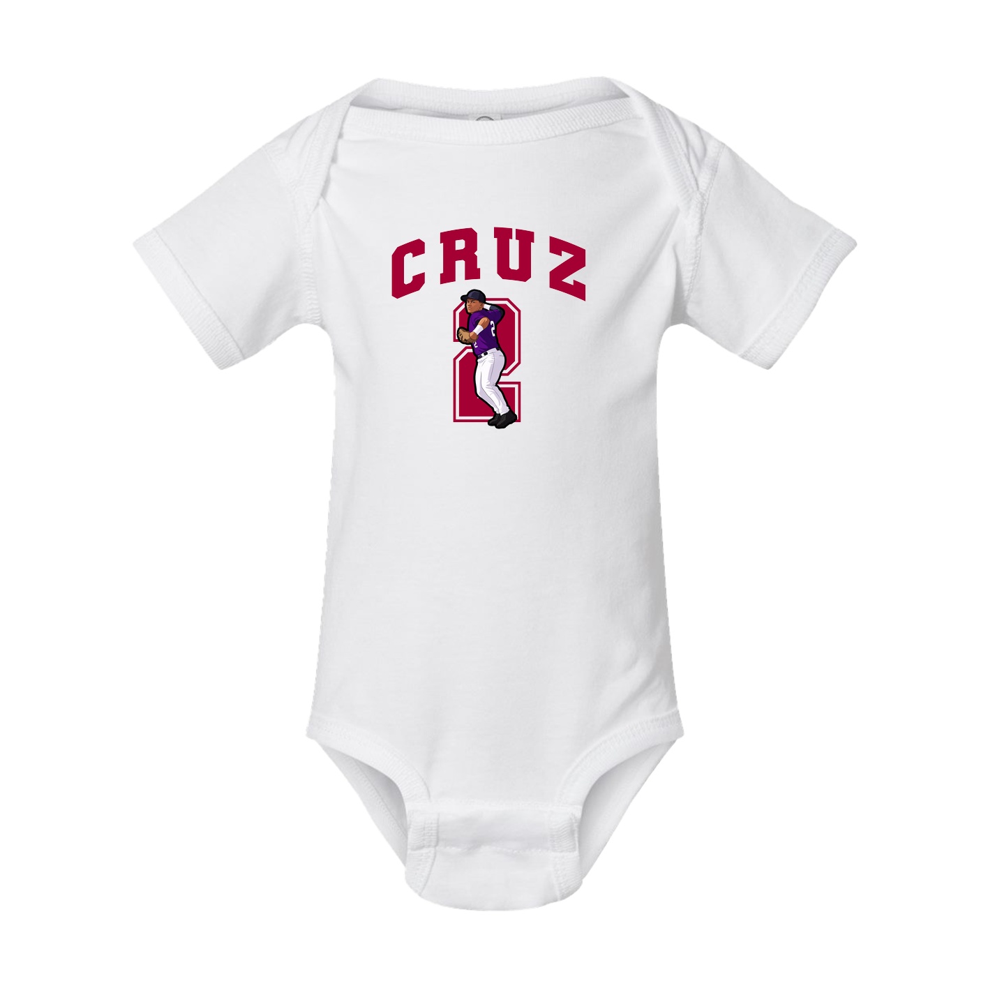 Baby Onesie — Number in White