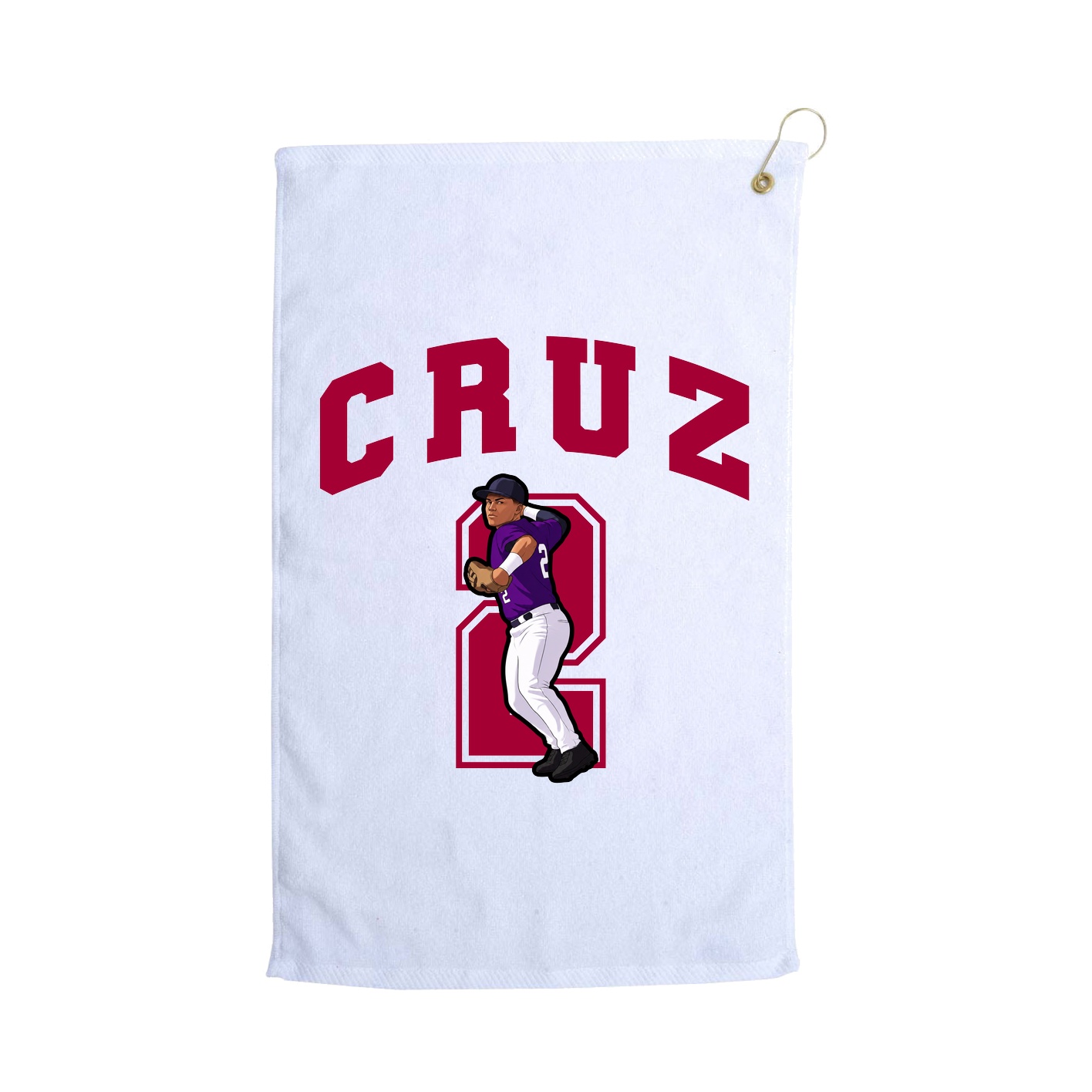 Golf Towel — Number in White