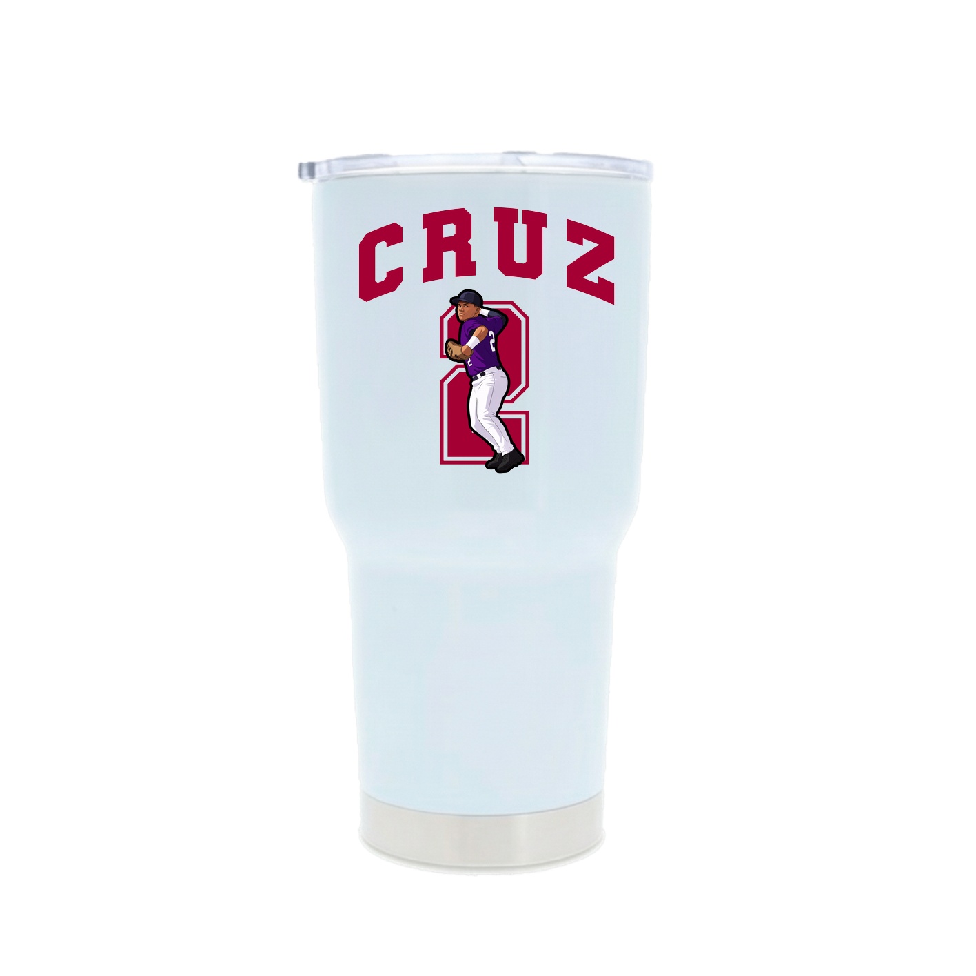30oz Stainless Steel Tumbler — Number in White