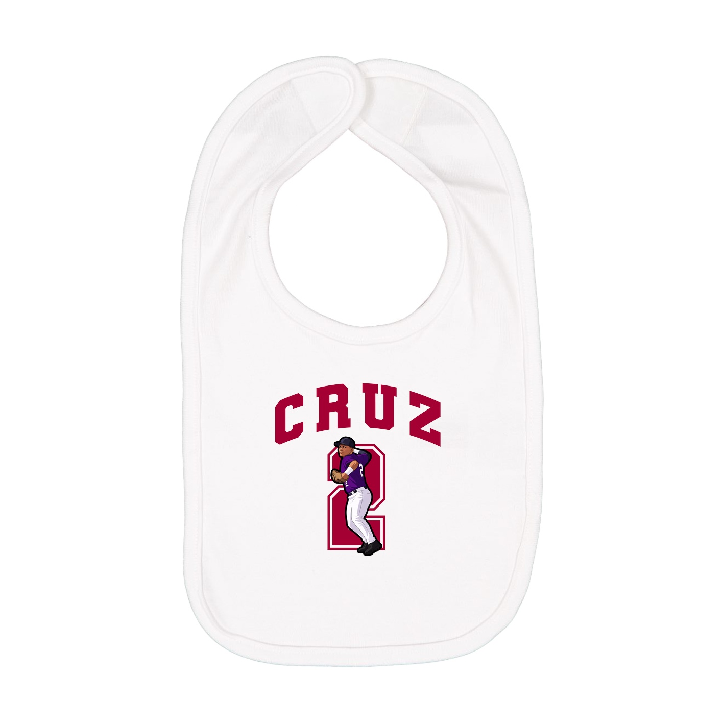 Infant Bib — Number in White