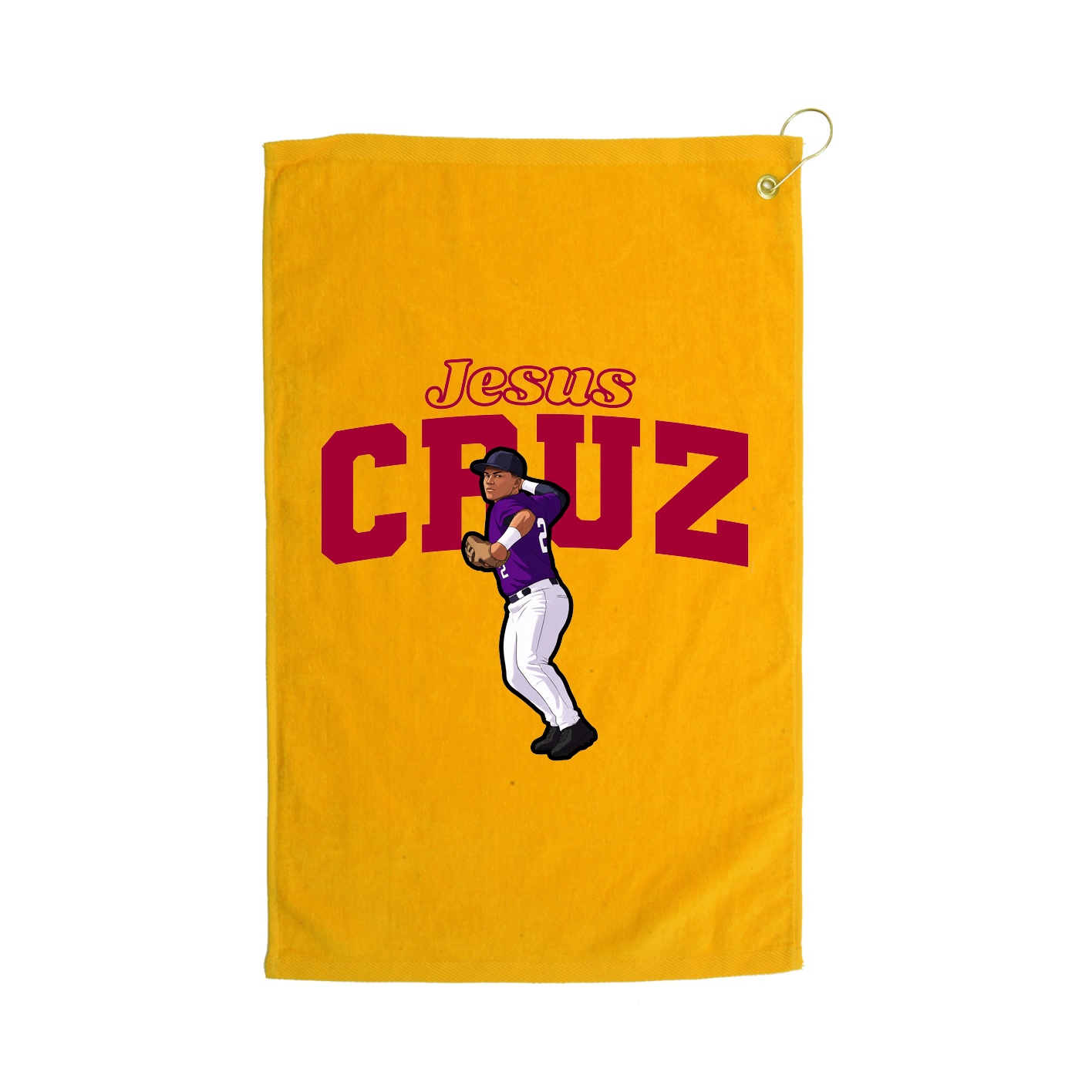 Golf Towel — Name Arch in Gold