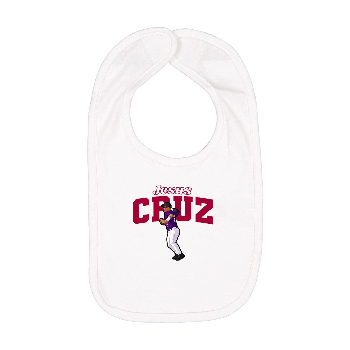 Infant Bib — Name Arch in White