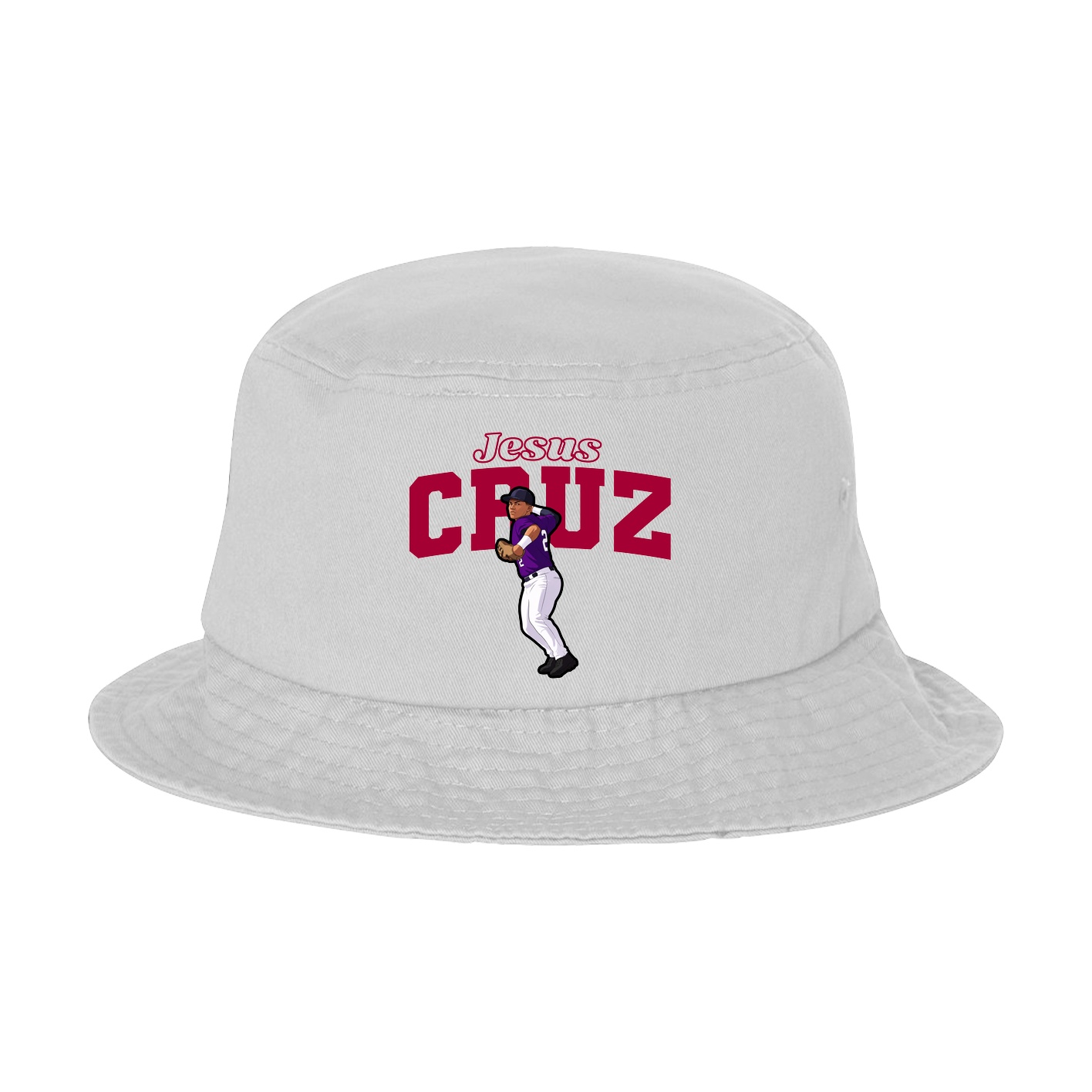 Bucket Cap — Name Arch in White