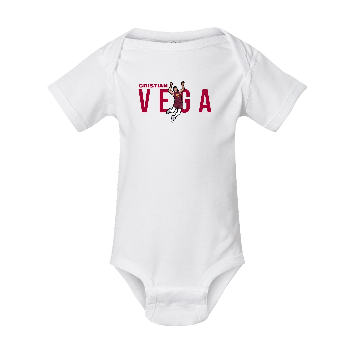 Baby Onesie — Player Name in White