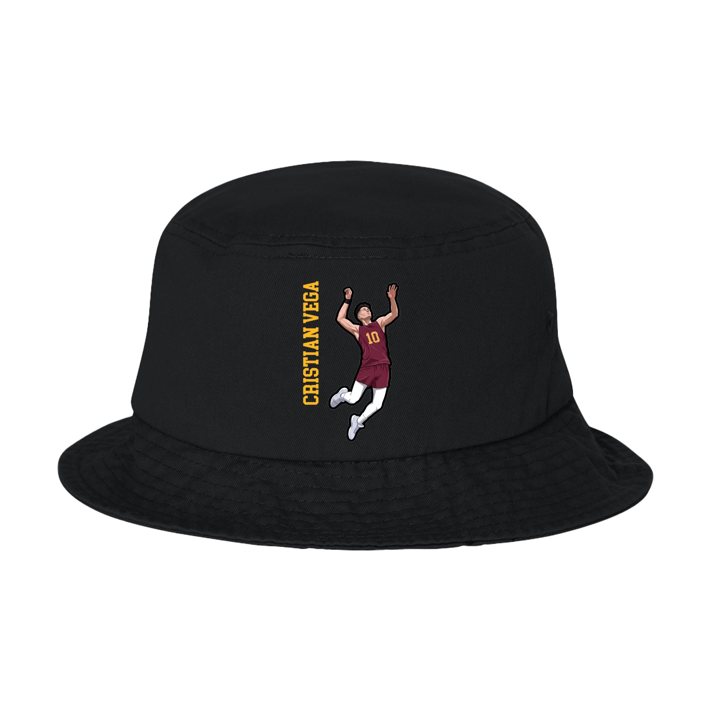 Bucket Cap — Name Vertical in Black