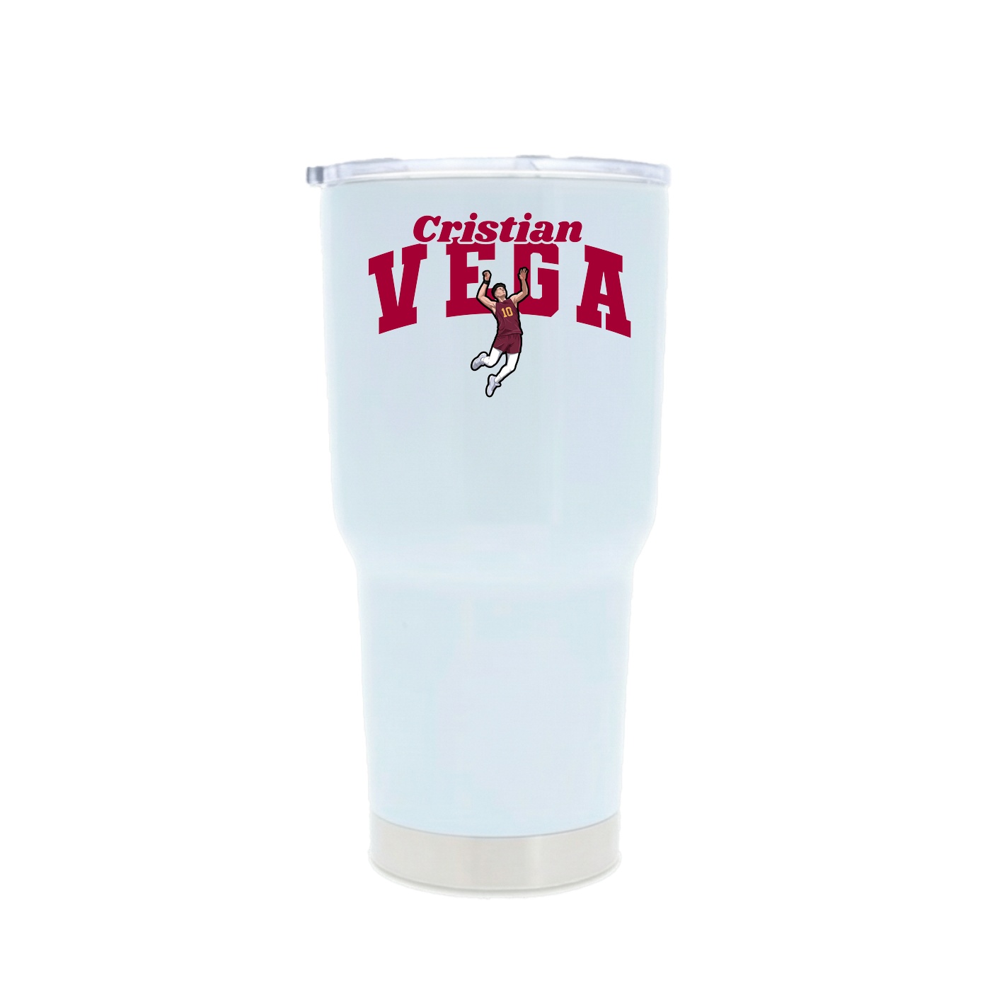 30oz Stainless Steel Tumbler — Signature Arch in White